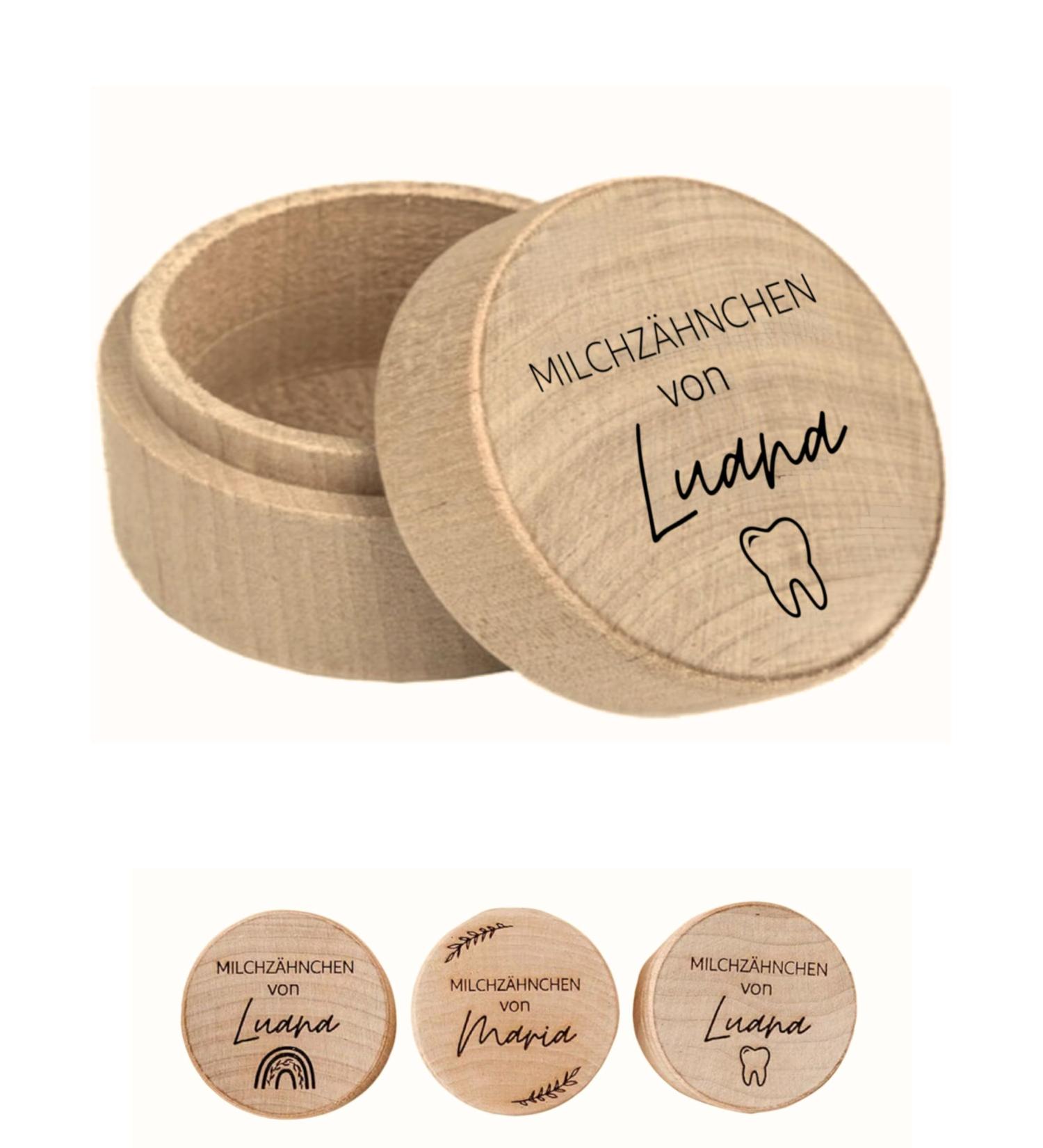 Personalized Wooden Milk Tooth Jar - High-Quality Engraving | Keepsake for First Teeth - Toothpage - Buy Online on GoSupps.com
