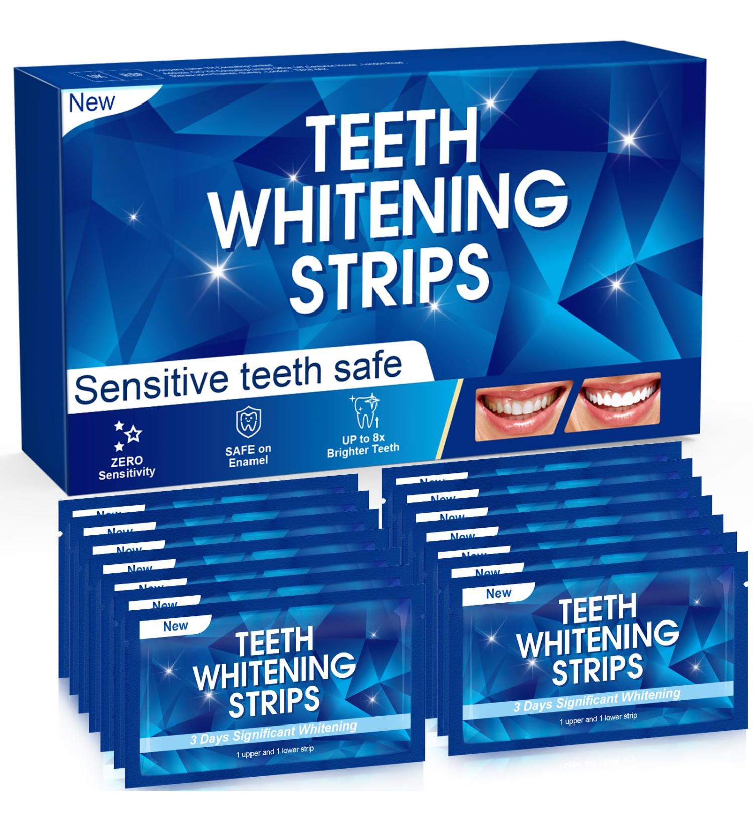 Teeth Whitening Strips - 14 Professional Treatments for Safe & Effective Teeth Whitening High Quality & Value - Buy Online on GoSupps.com
