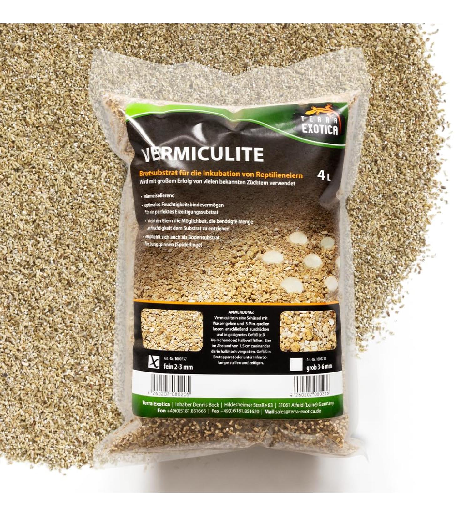 Vermiculite Fine 2-3 mm Terrarium Substrate - Ideal for Reptile Breeding & Incubation | Sterile & Germ-Free (4 Liters) - Buy Online on GoSupps.com