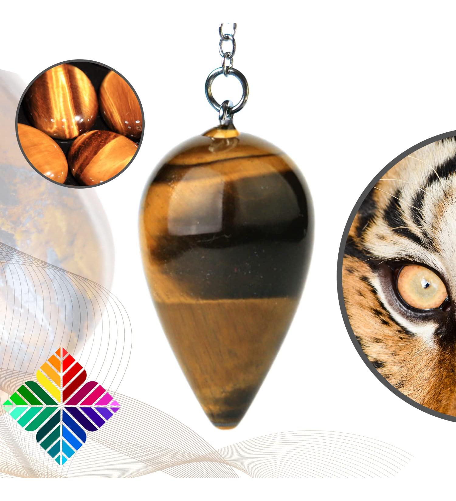Esoteric Tiger Eye Water Drop Pendulum | Oracle Divination Radiesthesia Tool (14g) - International Shipping - Buy Online on GoSupps.com