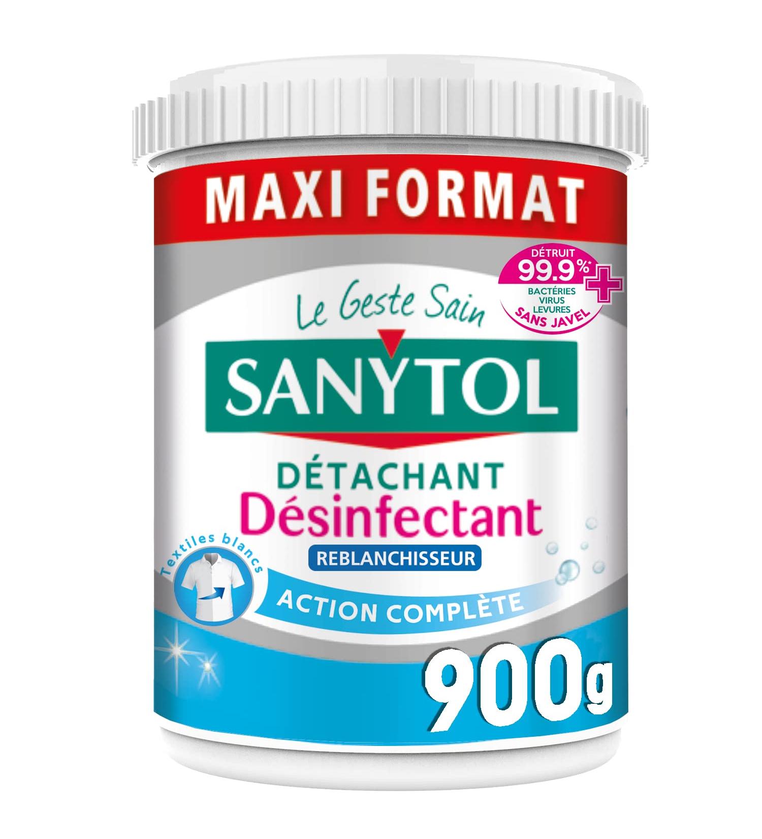 Sanytol - Bleaching Disinfectant Stain Remover Powder - 900g - Bactericide Virucidal - Bleach Free - Preserves Fibers and Co - Buy Online on GoSupps.com