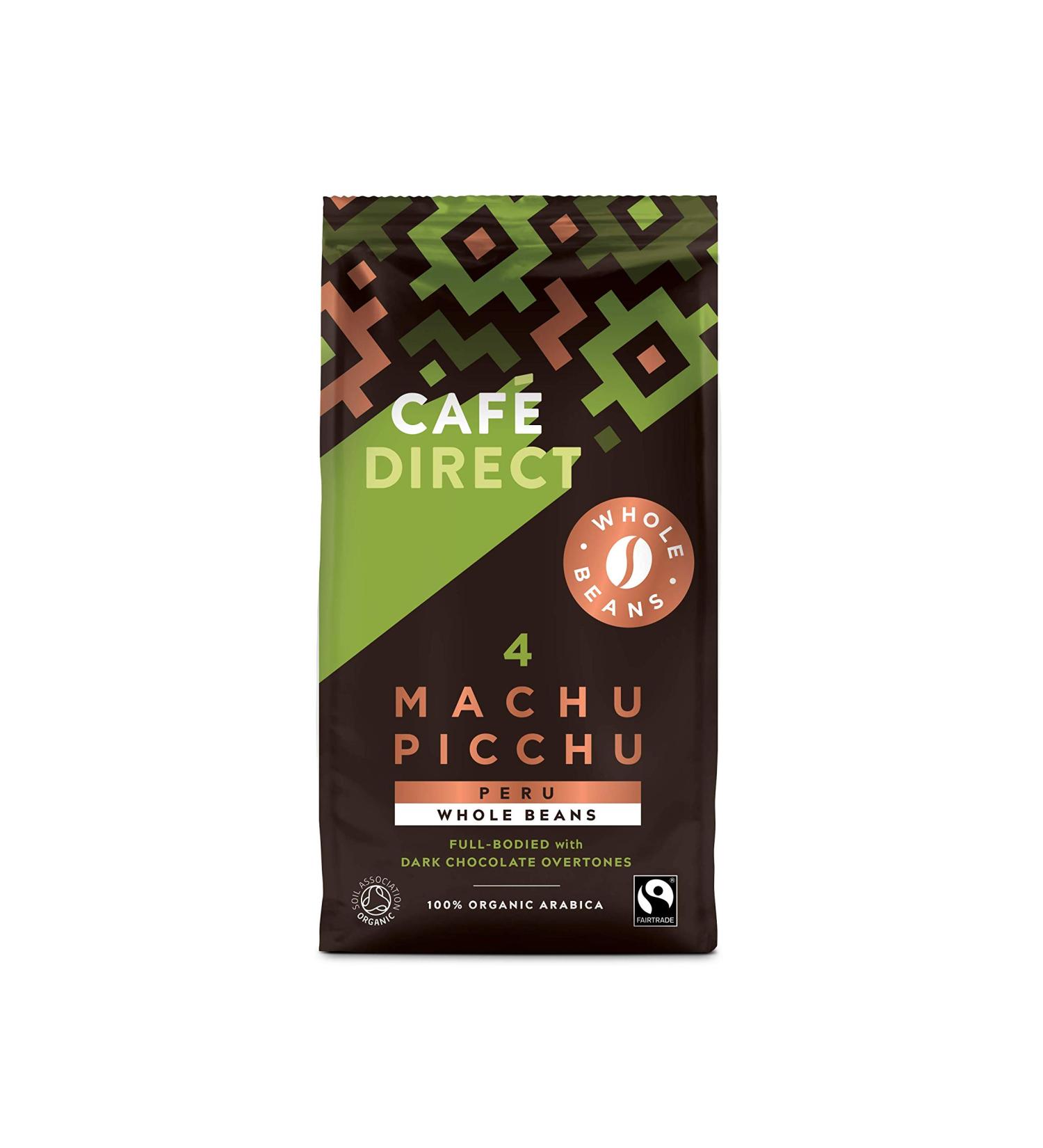 Caf direct Fairtrade Machu Picchu Organic Whole Coffee (227g) - Buy Online on GoSupps.com