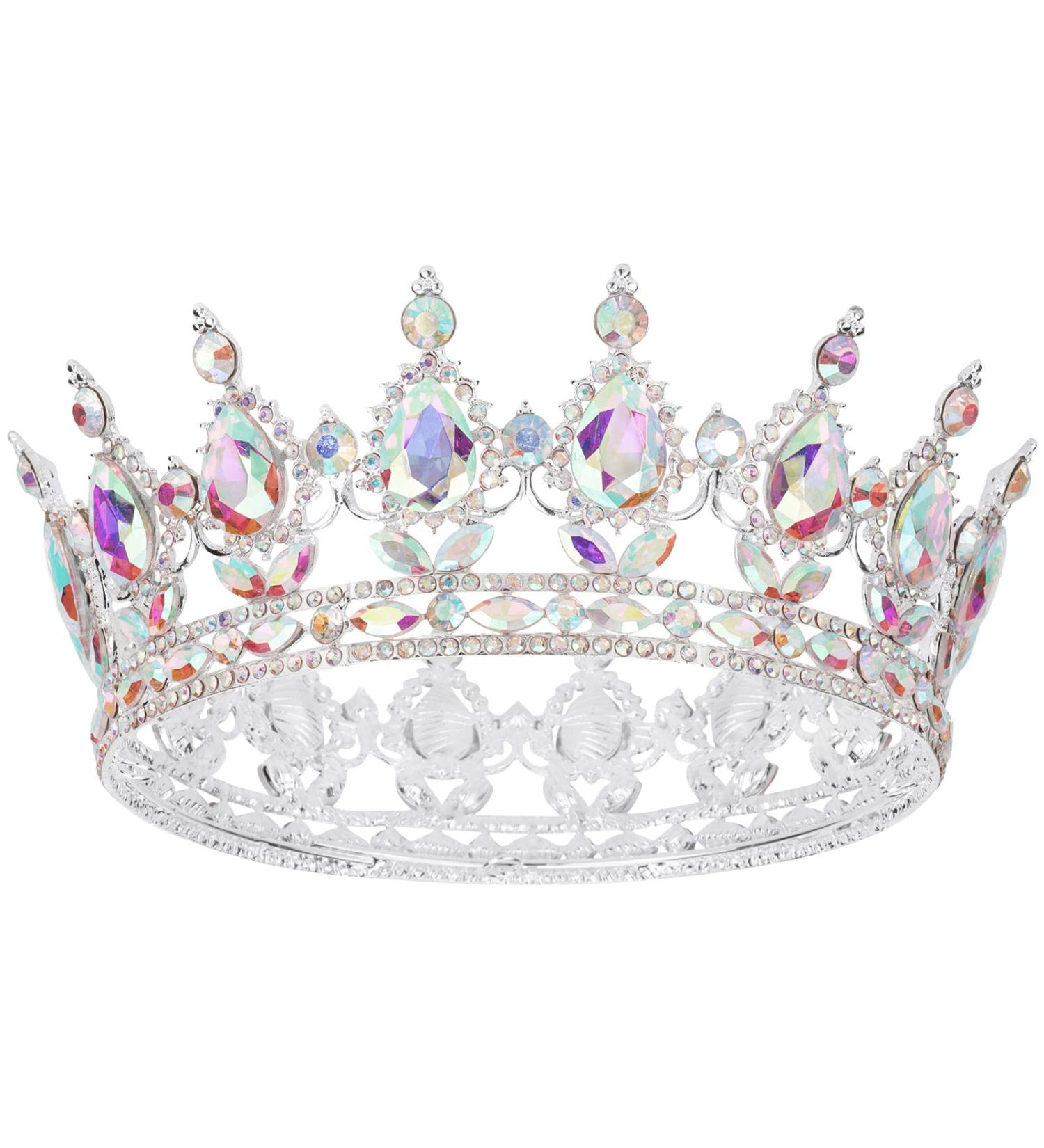 COCIDE Silver Crowns for Women and Girls - AB Crystal Rhinestone Queen Headband for Parties, Weddings, Proms, and Cosplay - Buy Online on GoSupps.com