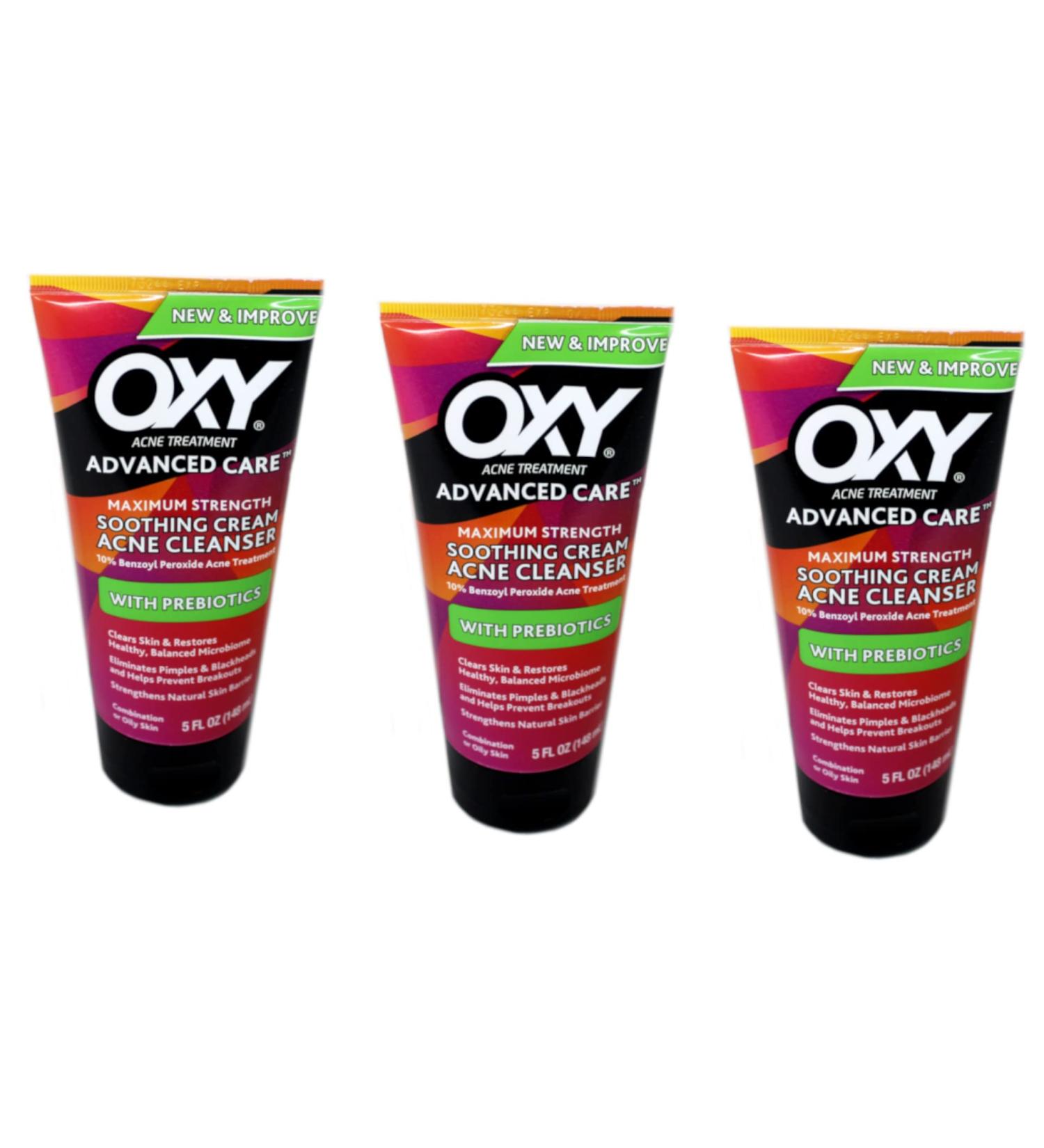 Oxy Acne Cleanser Maximum Strength 5.75 Fl Oz (Pack of 3) - Unscented - Best Acne Treatment - Buy Online on GoSupps.com