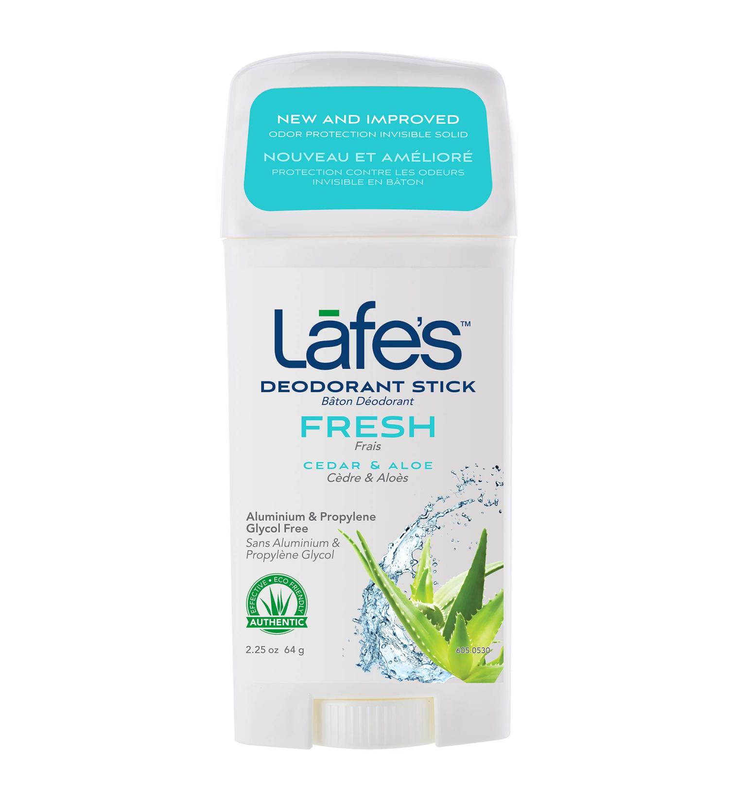 Lafe's Natural Aluminum-Free Deodorant Stick | 24-Hour Protection | Paraben & Baking Soda Free | Fresh Scent | 2.25oz - Buy Online on GoSupps.com