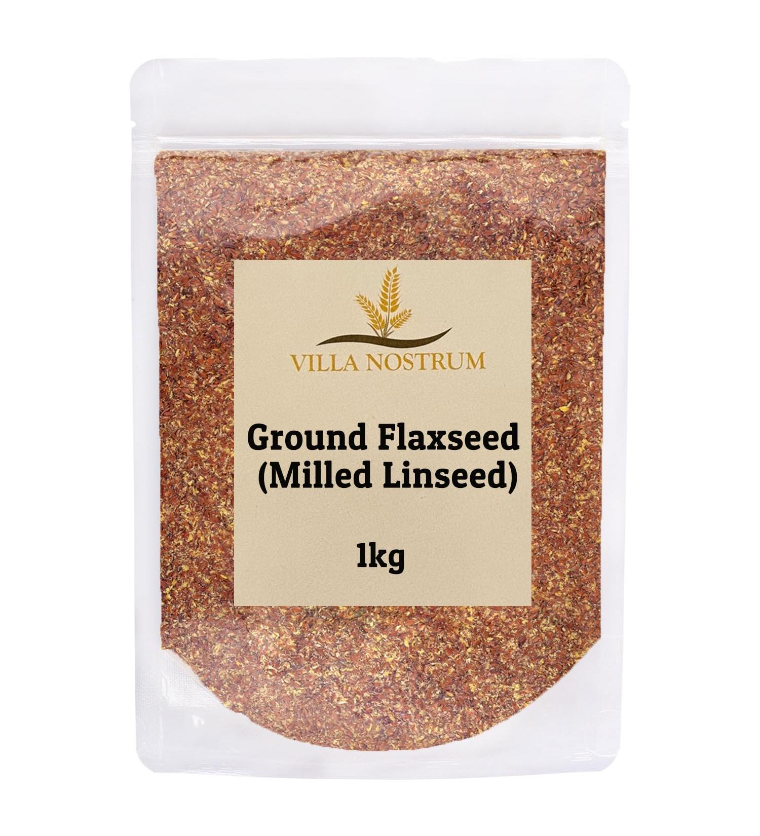 Villa Nostrum Ground Linseed (Cold Milled Flaxseed) - Vegetarian & Vegan - 1kg - Buy Online on GoSupps.com