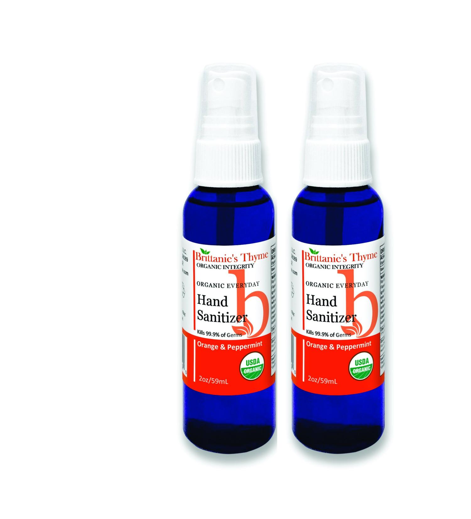 Organic Natural Hand Sanitizer Spray 2 Pack (Orange) by Brittanie's Thyme - Buy Online on GoSupps.com