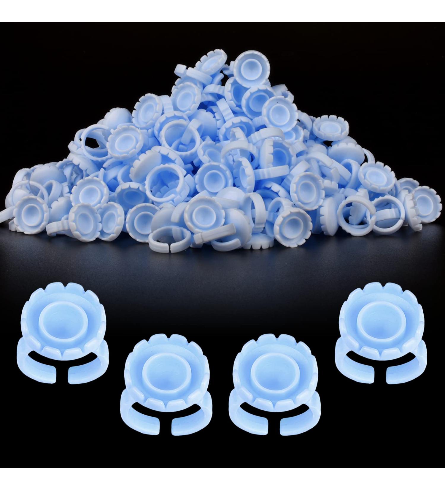 100PCS Glue Rings ANYINS - Disposable Lash Glue Holder for Eyelash Extensions - Blue - Buy Online on GoSupps.com