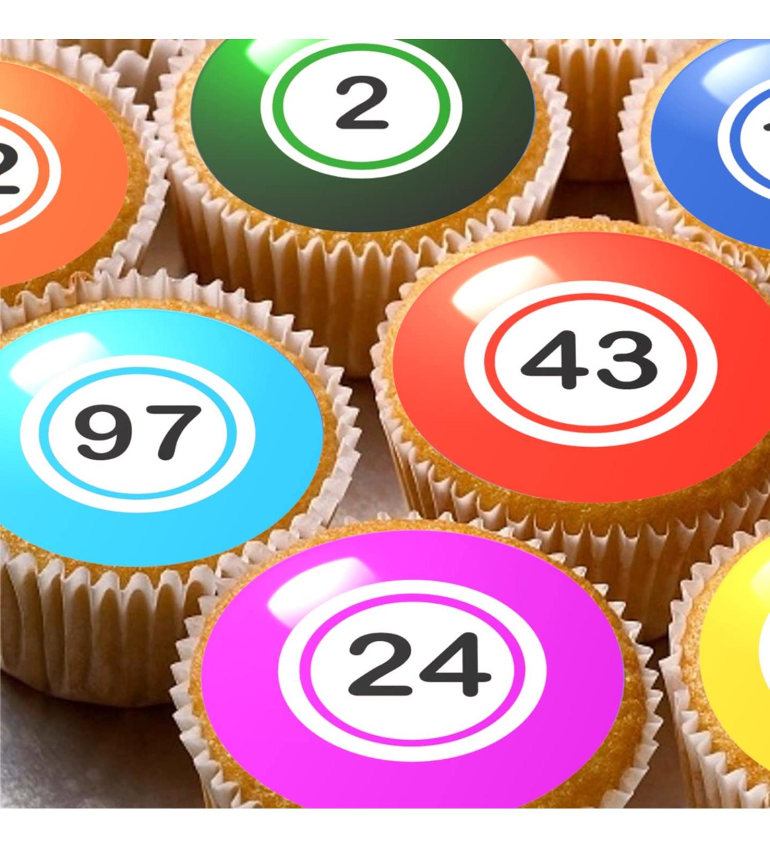 24 edible PRE CUT Bingo style kids childrens party decorations Wafer Paper Cupcake Fairy Cake Toppers - Buy Online on GoSupps.com