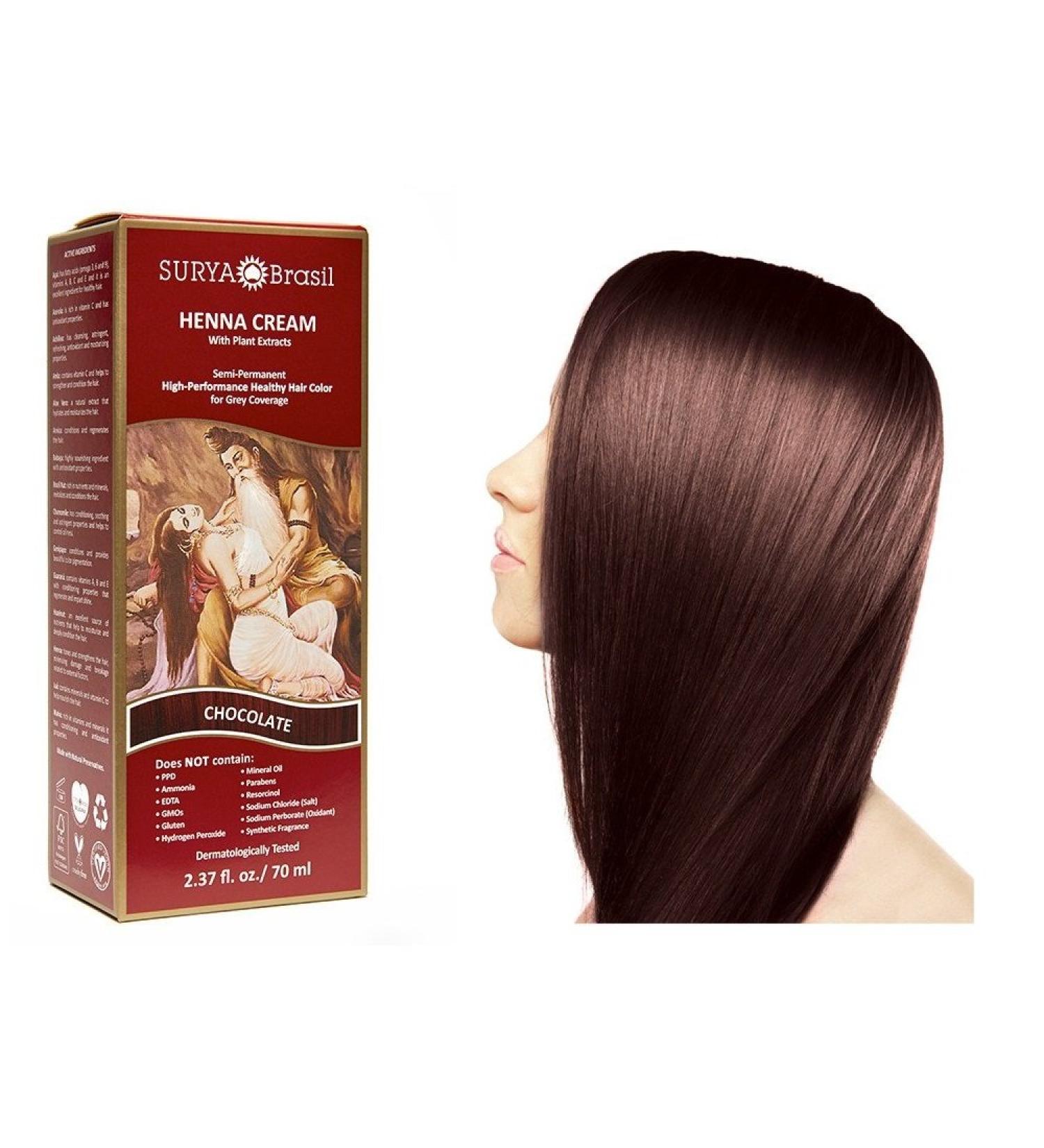 Surya Nature Inc Henna Chocolate Cream 2.31 oz - Natural Hair Dye Cream - Buy Online on GoSupps.com