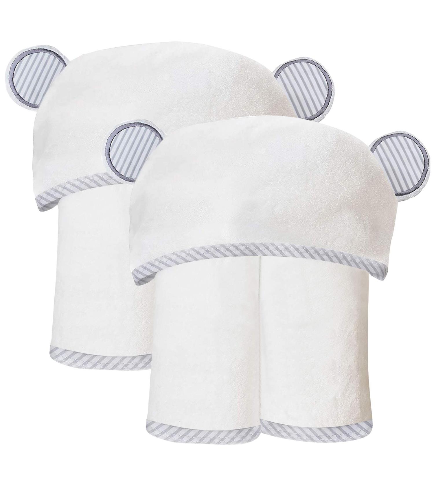 SWEET DOLPHIN Large 2 Pack Ultra Soft Bamboo Hooded Baby Towel - 35x35 inch - Absorbent Bath Towels for Babies with Ears - Newborn Essential for Boys and Girls - Buy Online on GoSupps.com