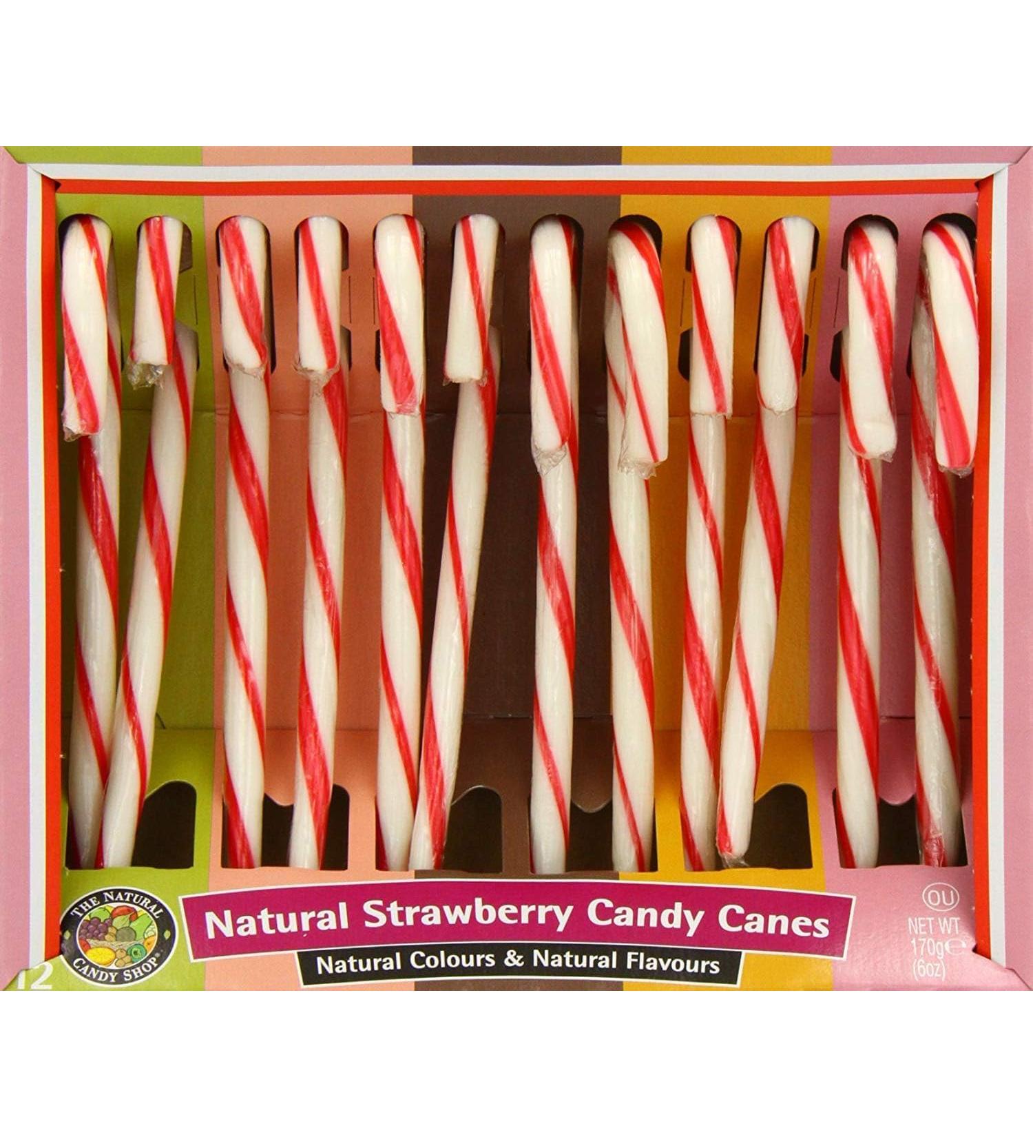 Natural Candy Shop Strawberry Candy Canes 168g - Buy Online on GoSupps.com