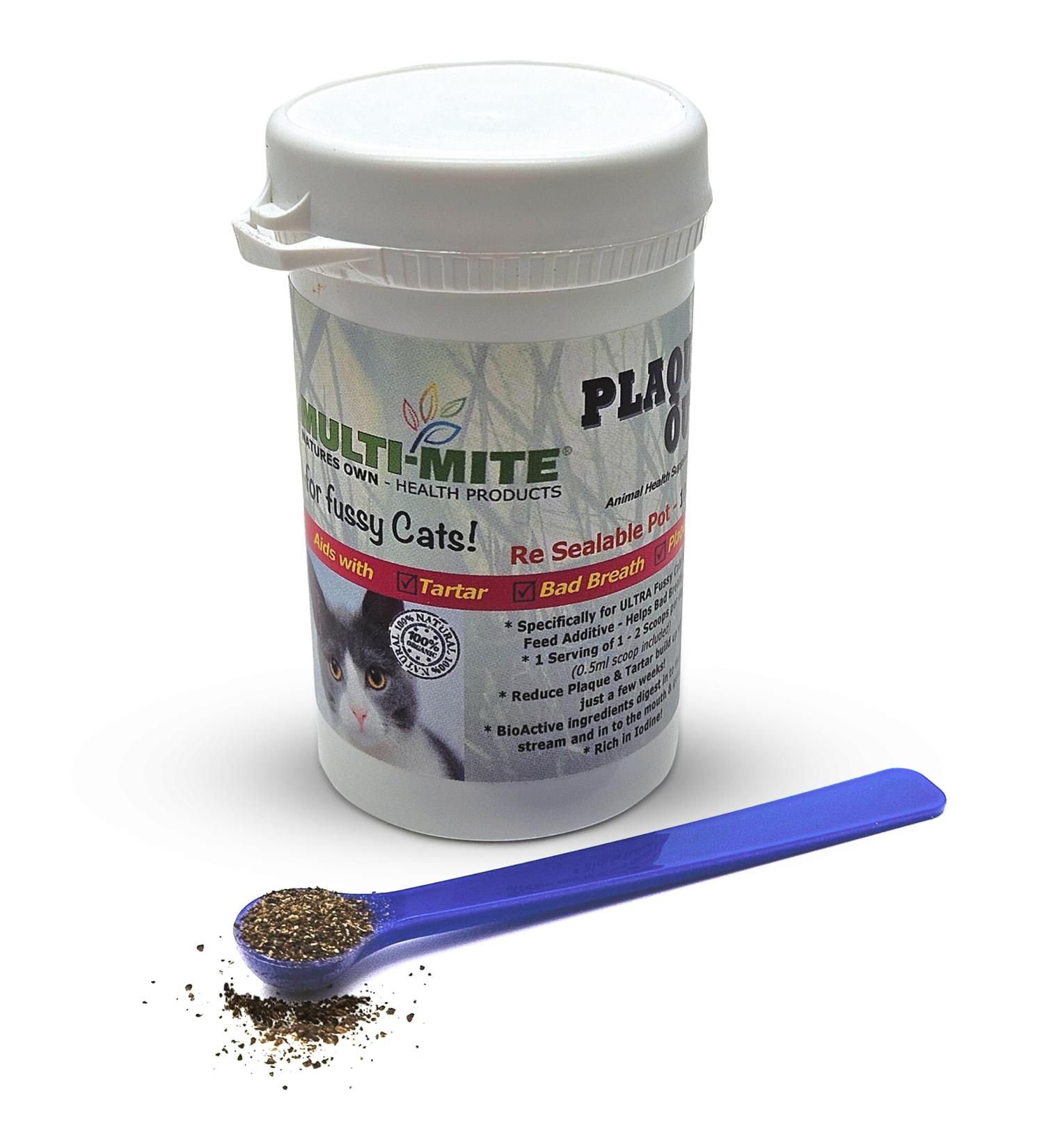 PLAQUE OUT for FUSSY CATS! Plaque Off and Tartar Removal 100% Natural Organic Solution to Oral Hygiene Problems including Plaque Tartar and Bad Breath - Multi-Mite (100g - Pack of 1) 100 g (Pack of 1) - Buy Online on GoSupps.com