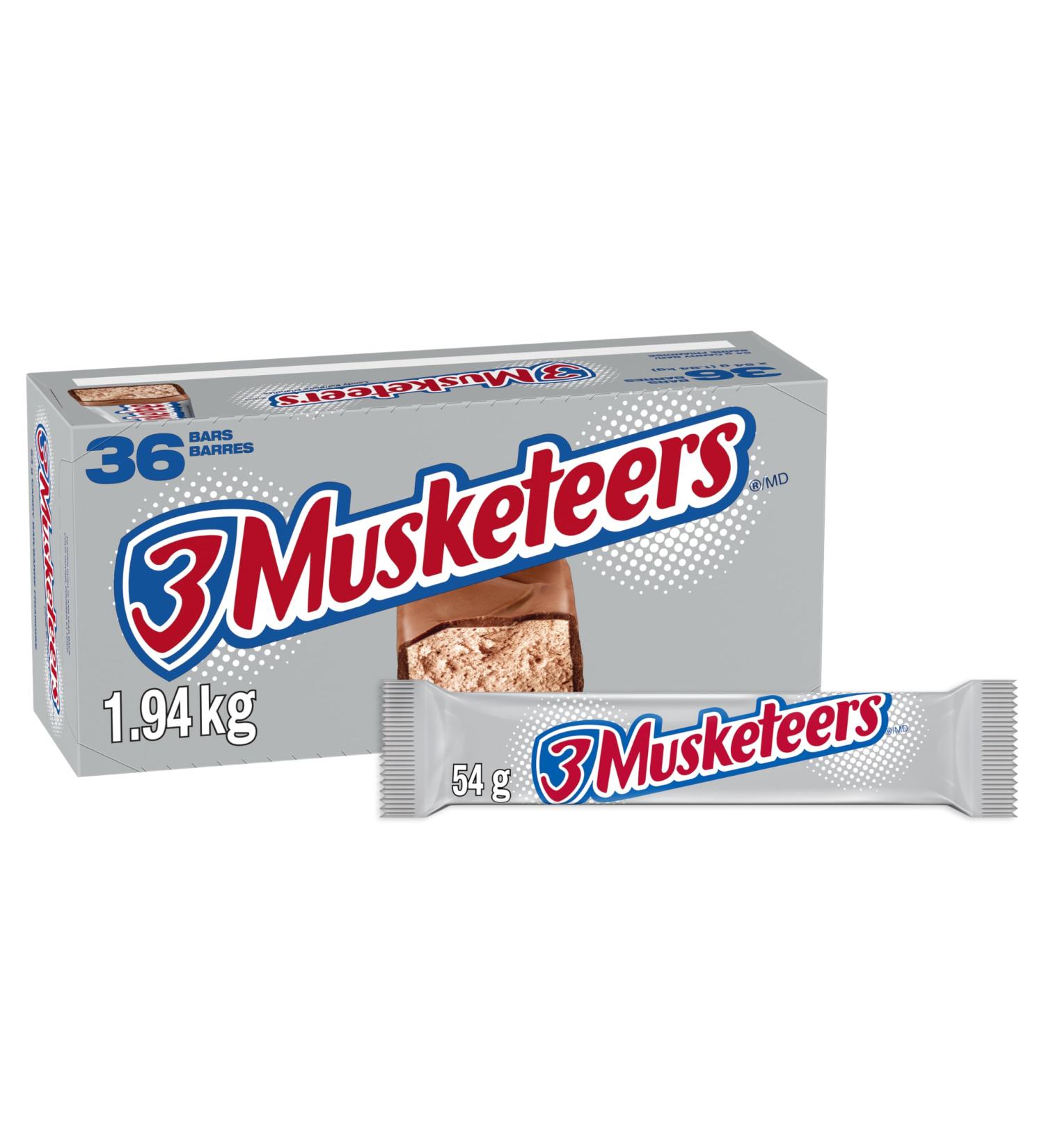 3 MUSKETEERS Chocolate Nougat Candy Bar Full Size Bar 54g (Pack of 36) - Buy Online on GoSupps.com