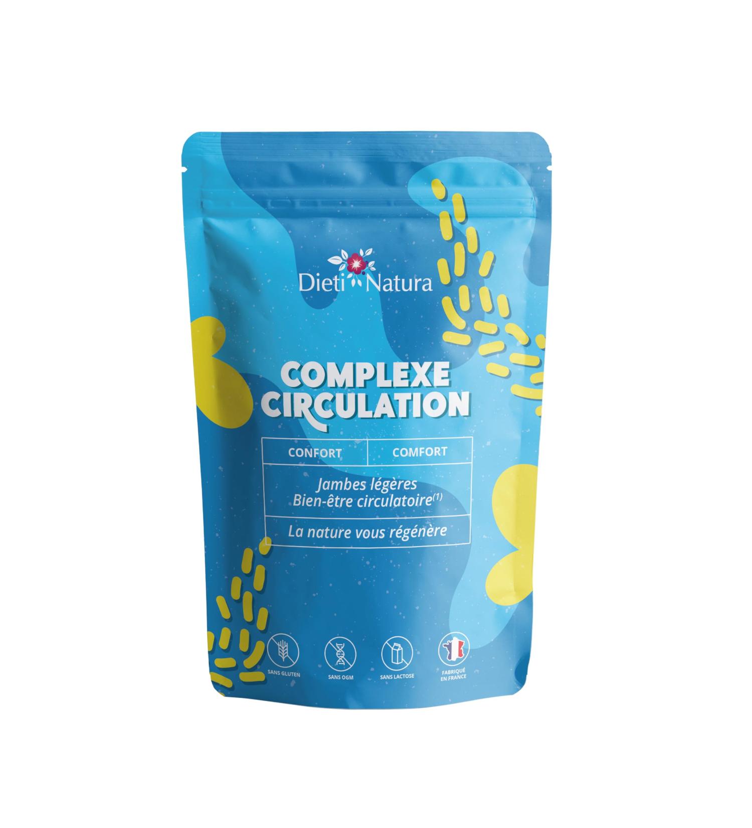 DIETI NATURA - Circulation Complex - Blood Circulation Legs - Light Legs - Red Vine - Non-GMO Gluten & Lactose Free - Made In France - 120 Capsules - Buy Online on GoSupps.com