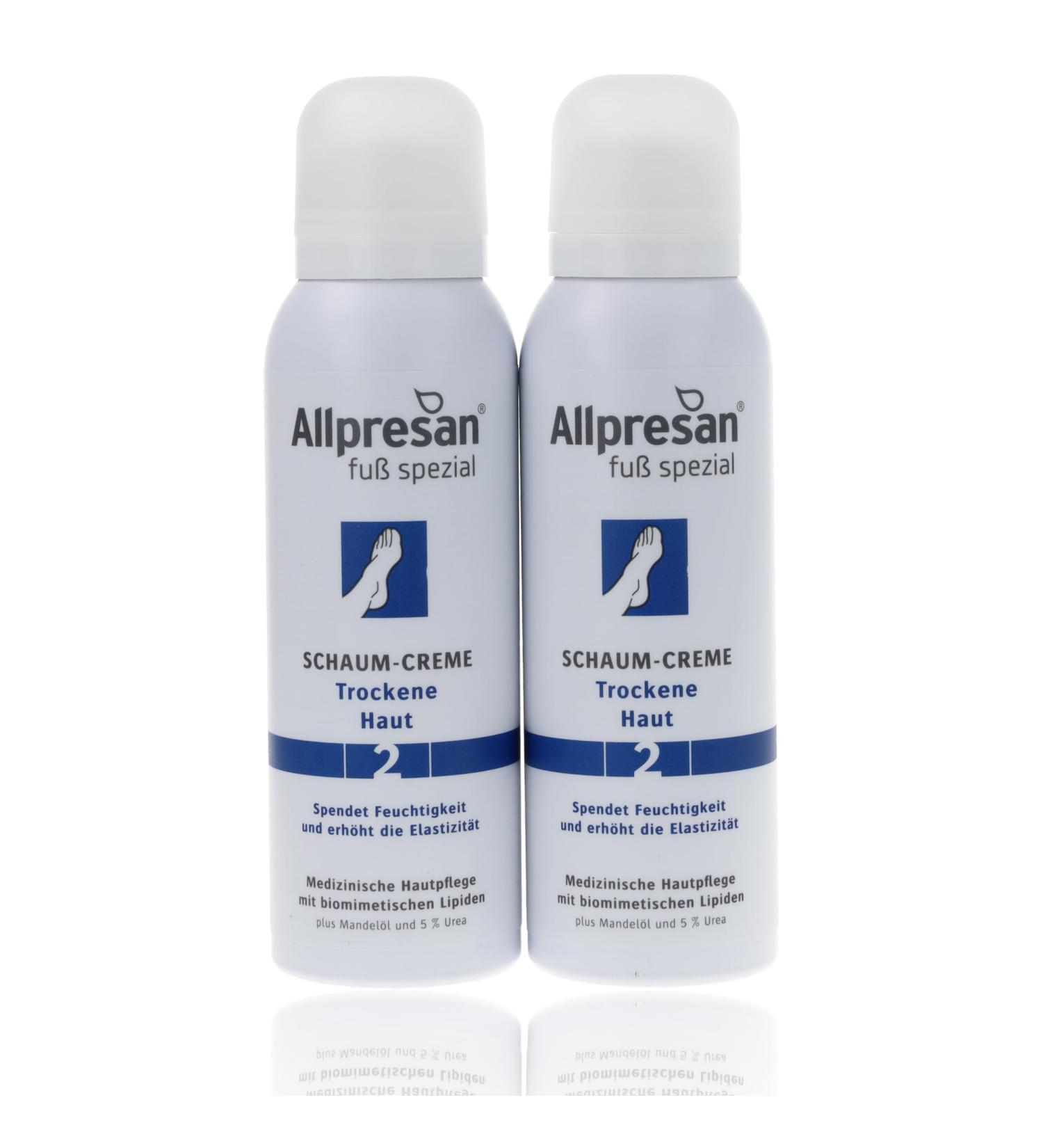 Allpresan #2 Foaming Cream for Dry Feet - Daily Foot Cream - For Daily Care of Feet and Dry Skin - 2 x 125ml - Buy Online on GoSupps.com