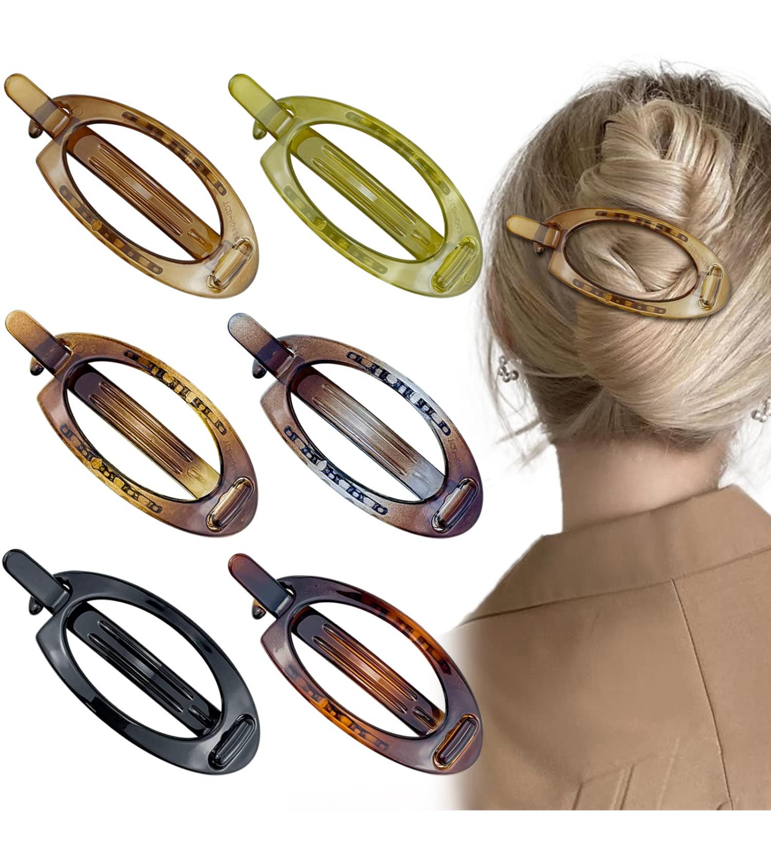 6 Pcs French Oval Hair Barrette Clips - Strong Hold Grip Hair Accessories for Women & Girls - Buy Online on GoSupps.com
