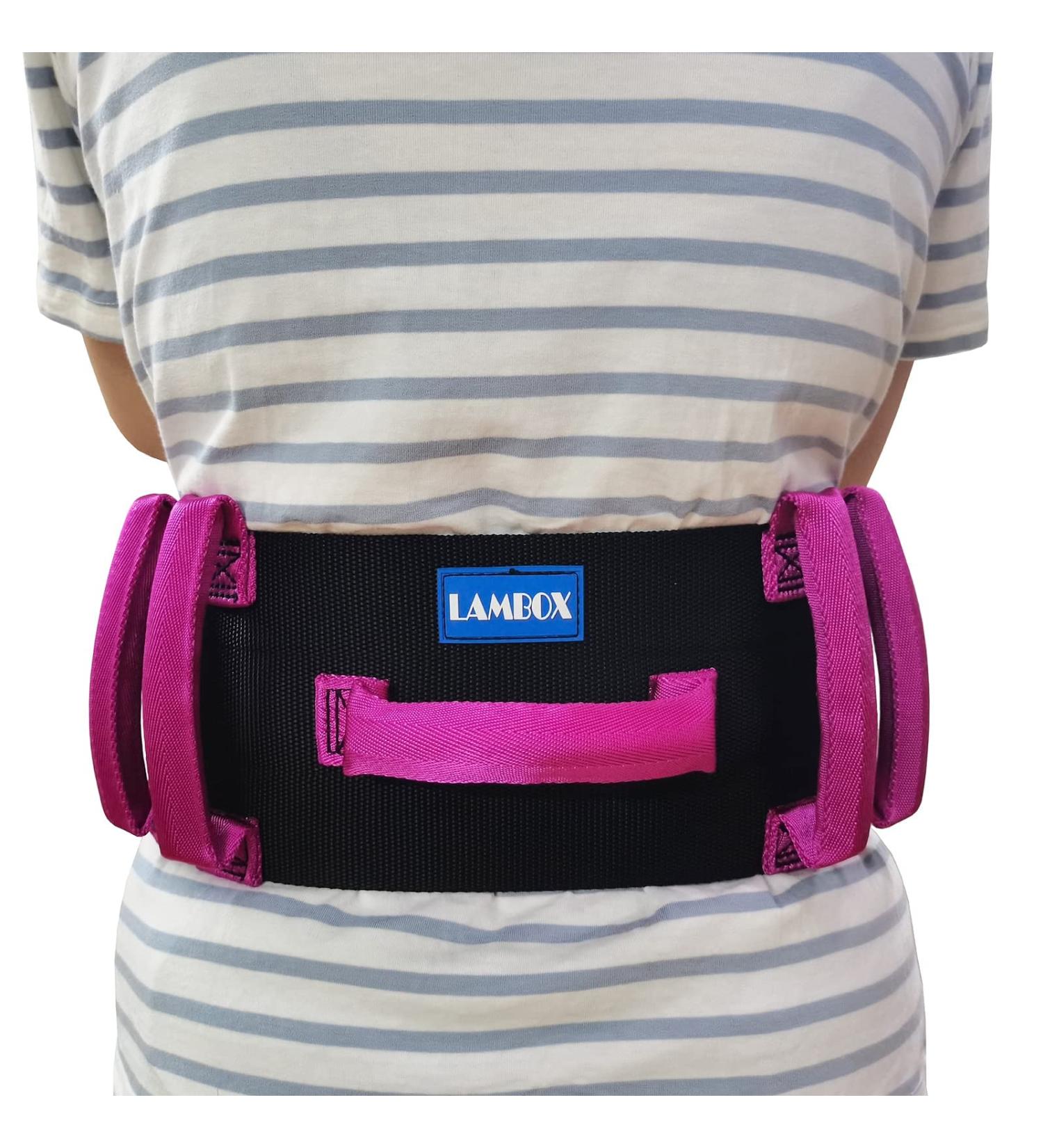 LAMBOX Transfer Walking Gait Belt with 7 Nylon Padded Handles - Rose Red 60 Inch - Buy Online on GoSupps.com