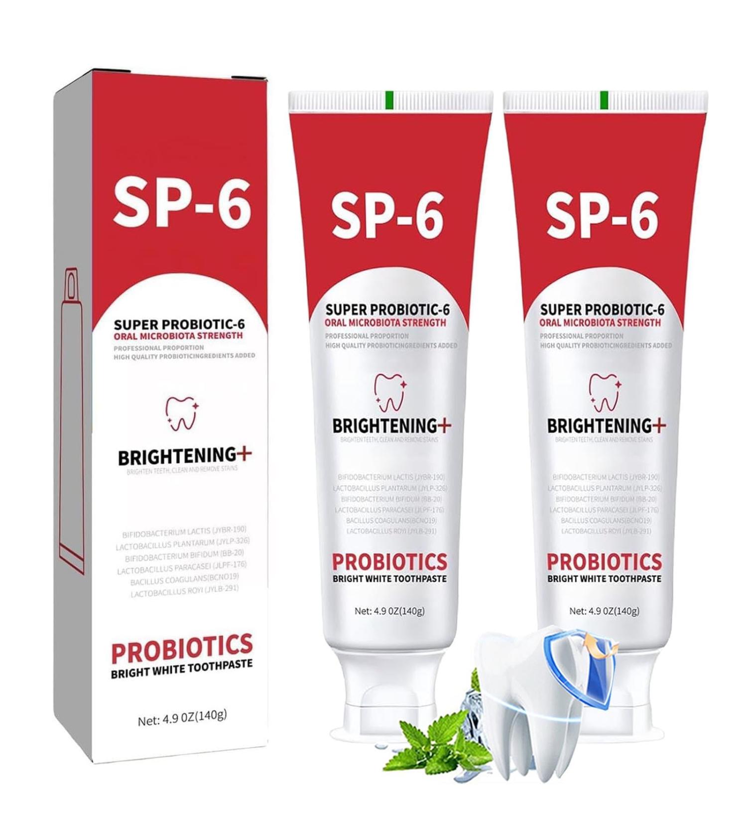 2 Pack sp6 Probiotic Whitening Toothpaste Adult Fresh BreathTeeth Whitening Fluoride Free 6 Probiotics Formula for Gum Health sp 6 probiotic Toothpaste whitening Nature Mint Whitening Natural Mint-2pc 4.9 Ounce (Pack of 1) - Buy Online on GoSupps.com