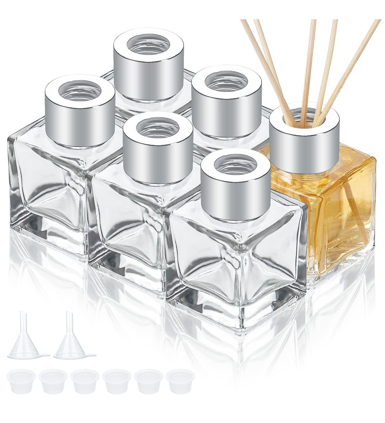 Buy Jnwyh 6-Piece Square Glass Diffuser Bottles Set (50ml) - Perfect for Home Office & Bathroom - International Shipping Available - Buy Online on GoSupps.com