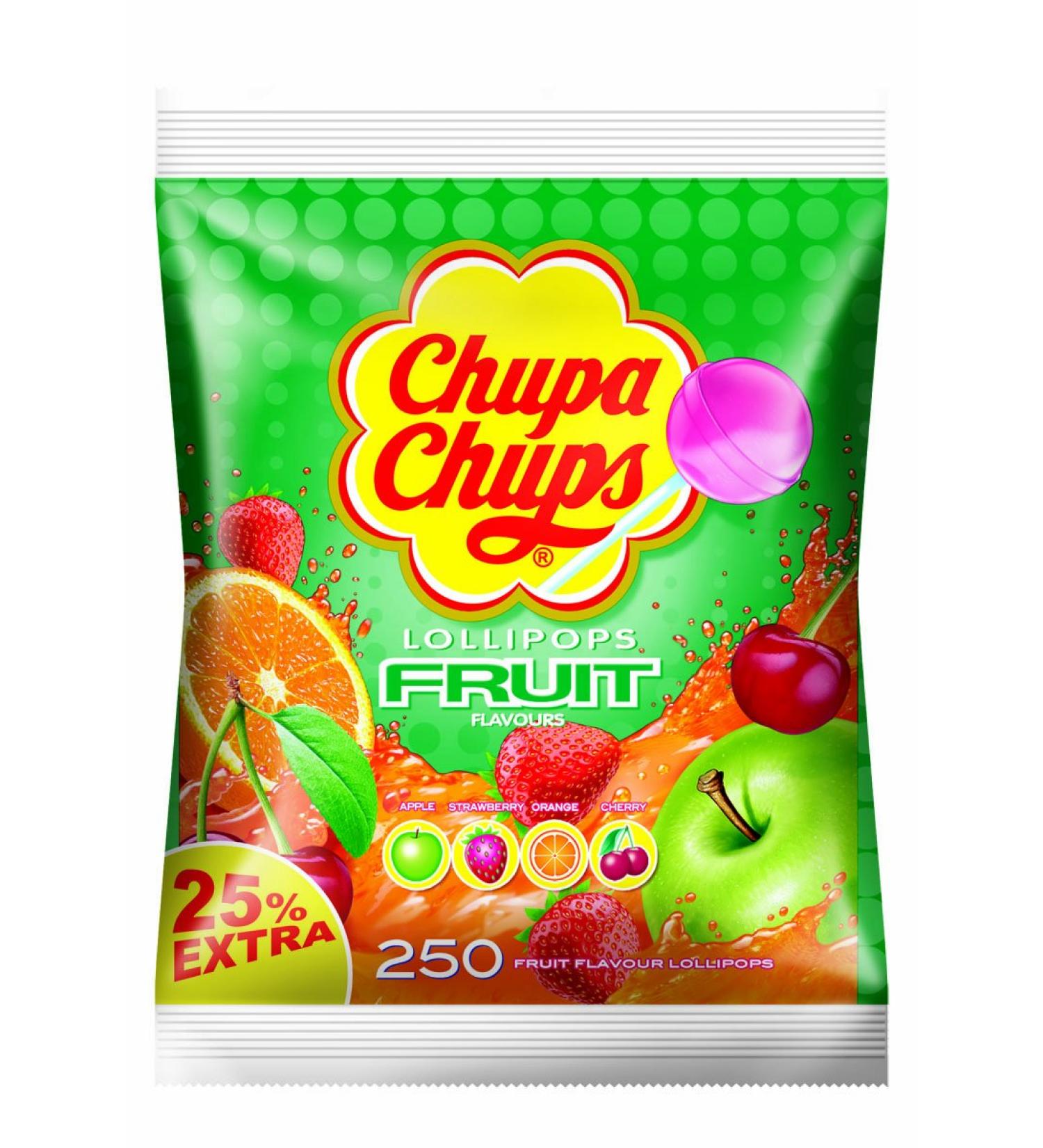 Chupa Chups Lollipops Lollipop Fruit Fruit Apple Strawberry Orange Cherry 250 Pieces 3 Kg Fruit Strawberry - Buy Online on GoSupps.com