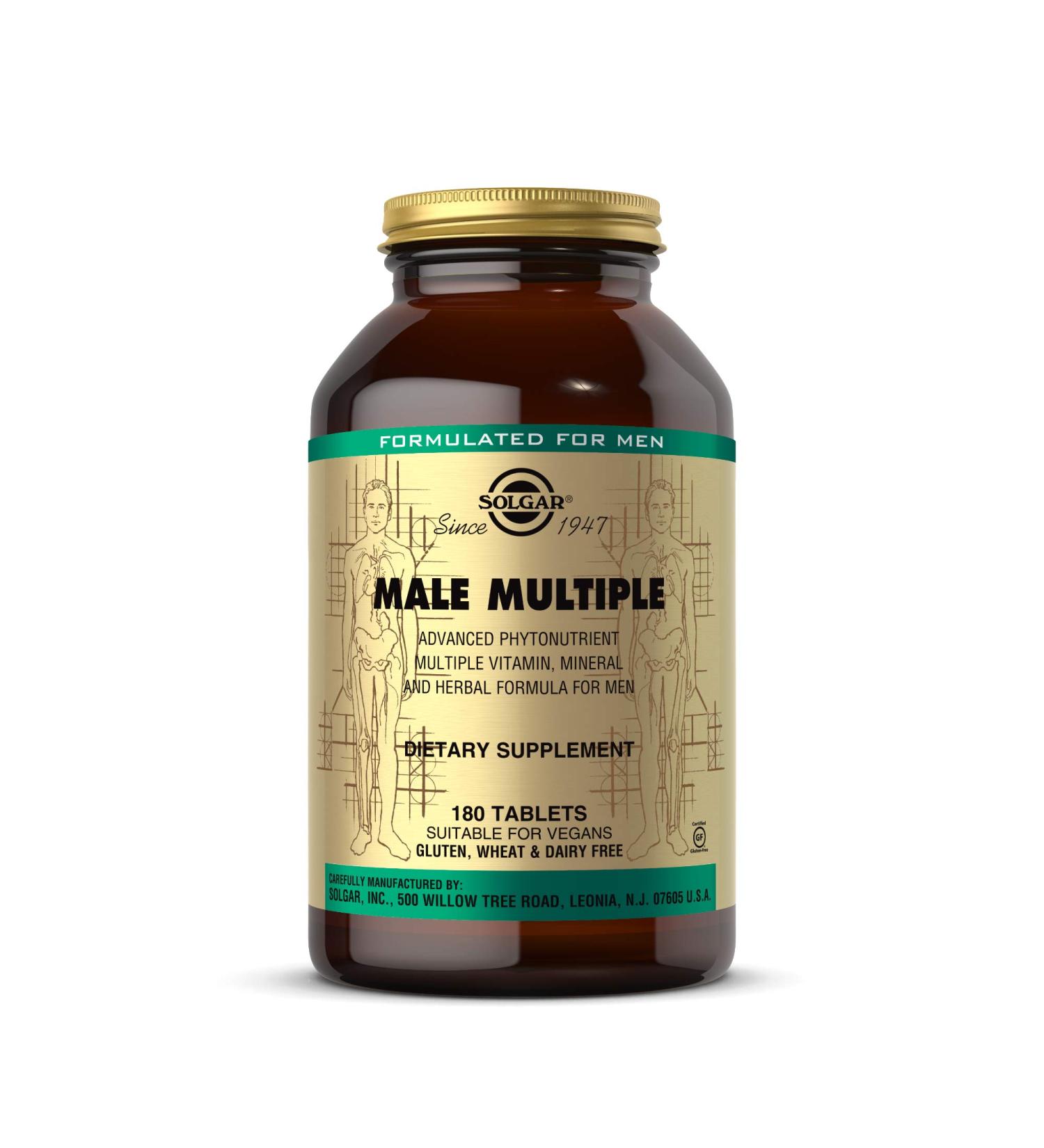 Solgar Male Multiple - 180 Tablets | Premium Men's Multivitamin Supplement - Buy Online on GoSupps.com