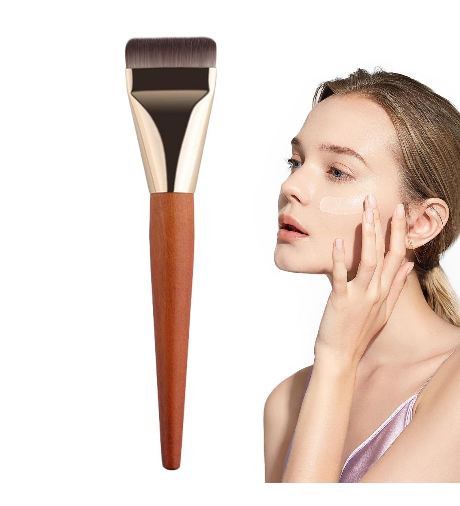 6.3in Ergonomic Wooden Handle Makeup Brush - Washable & Reusable for Flawless Application - Buy Online on GoSupps.com