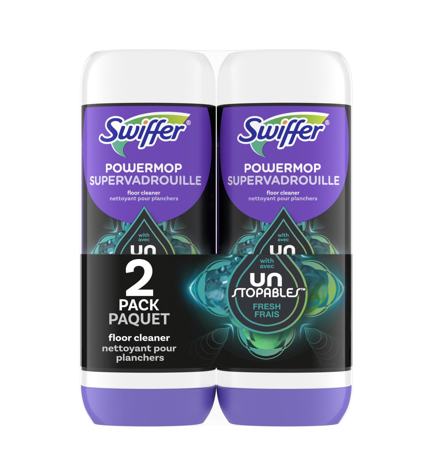 Swiffer PowerMop Floor Cleaning Solution with Unstopables Fresh Scent 1.5 L (2 Packs of 750 mL Each) - Buy Online on GoSupps.com