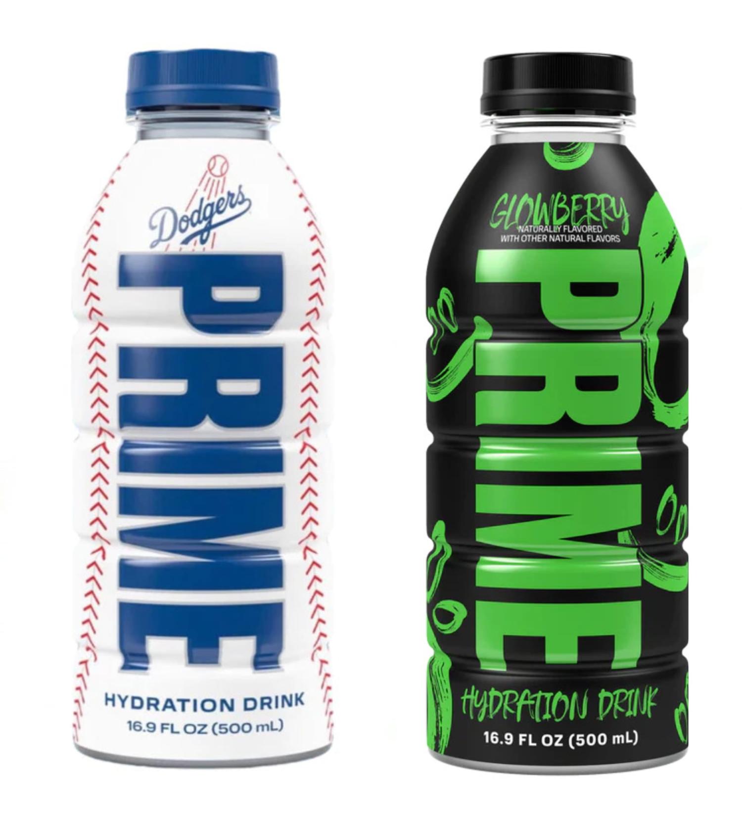 PRIME Hydration Sports Drink by Logan Paul & KSI - Los Angeles Dodgers Edition with Glowberry - 500ml - Buy Online on GoSupps.com