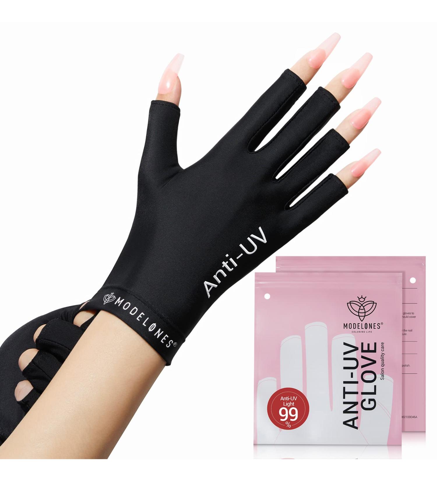 Modelones UV Gloves - Professional UPF99+ Fingerless UV Protection Gloves for Gel Manicures | Anti UV Gloves for Gel Nail Lamp - Protect Your Skin - Buy Online on GoSupps.com