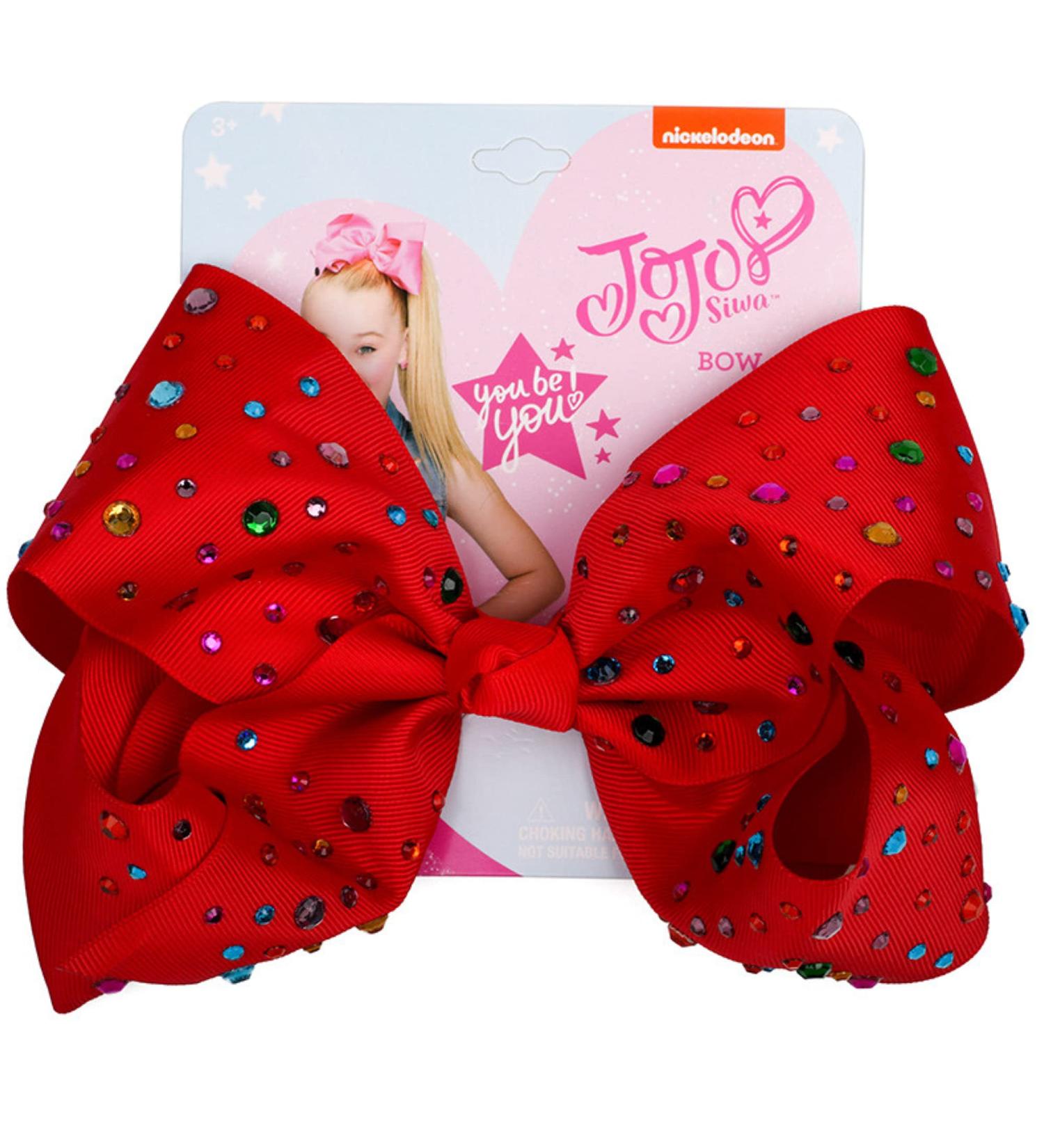 Jojo Siwa Style Red Rhinestone Large Jumbo 8 Inch Bow Hair Gift for Girls | Fashion Hair Accessory - Buy Online on GoSupps.com