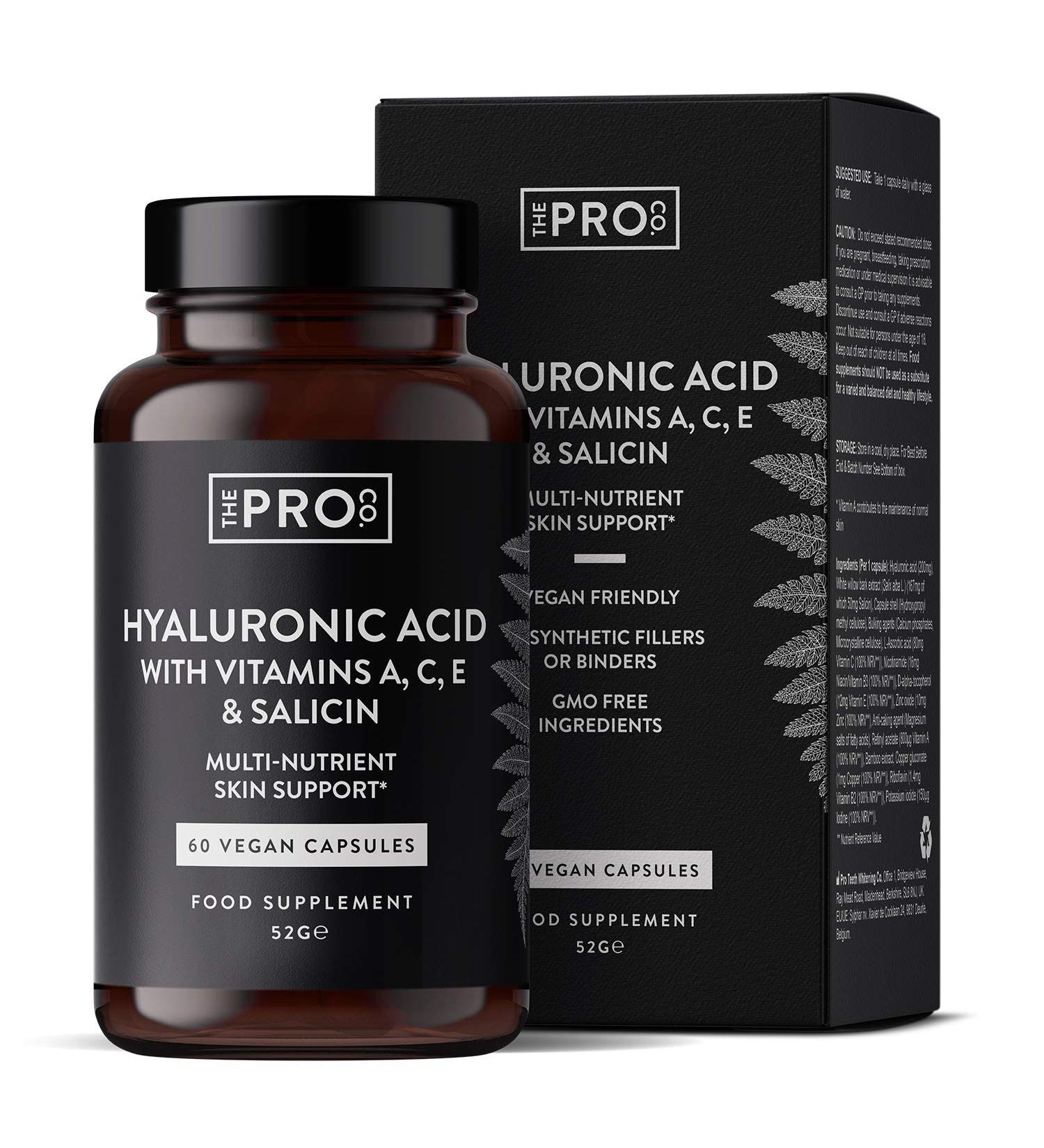 Pro Co. Premium Hyaluronic Acid Supplement with Niacinamide & Salicylic Acid - 10 Key Actives for Skin Health - Buy Online on GoSupps.com