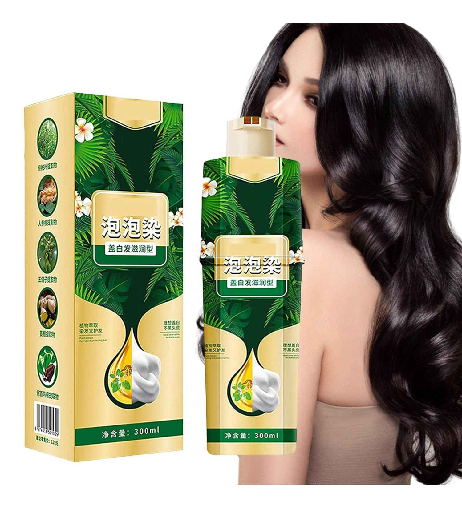  Lambo 300ml Plant-Based Hair Dye Shampoo Instant Color Shampoo Plant Bubble Hair Dye Shampoo Easy-to-Wash Hair Color Regimen for Women and Men - Buy Online on GoSupps.com