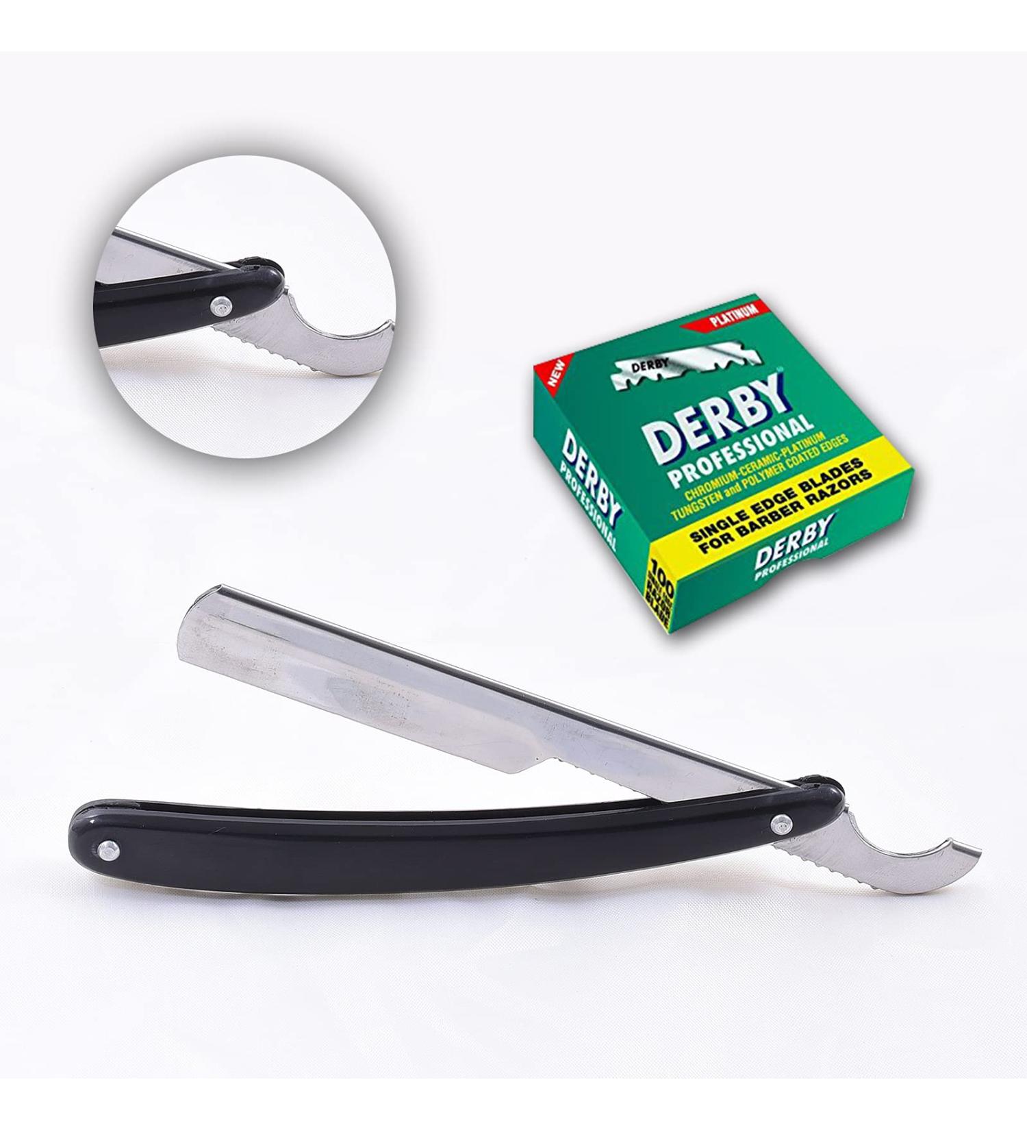 Razor Men Ustura Shavette Razor Set with 100 Derby Blades - Premium Straight Razor for Men | International Shipping Available - Buy Online on GoSupps.com