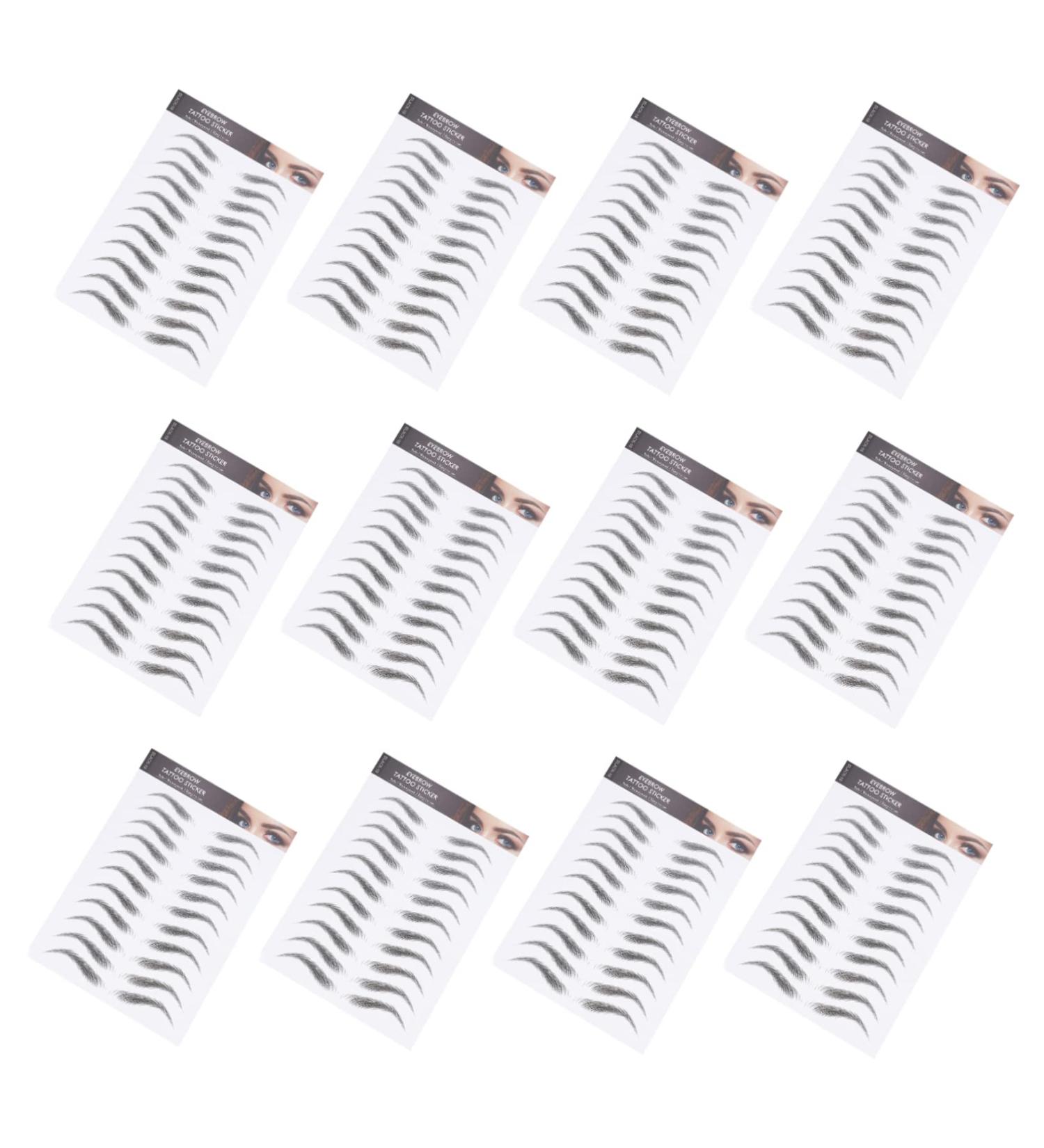 FRCOLOR 36 Sheets Waterproof Eyebrow Stickers Black Makeup Authentic Fake Eyebrows False Eyebrows Cosmetics 1 count (Pack of 1) Blackx3pcs - Buy Online on GoSupps.com