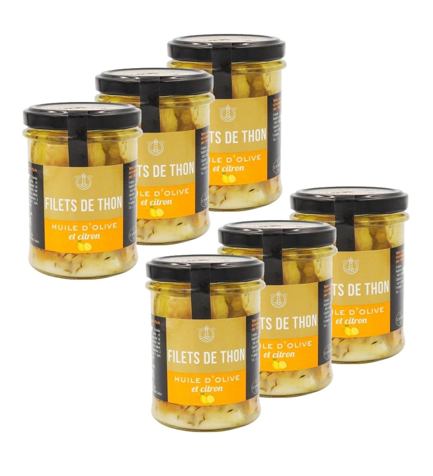 Lot 6x Tuna fillets in olive oil lemon and thyme - 200g jar - Buy Online on GoSupps.com