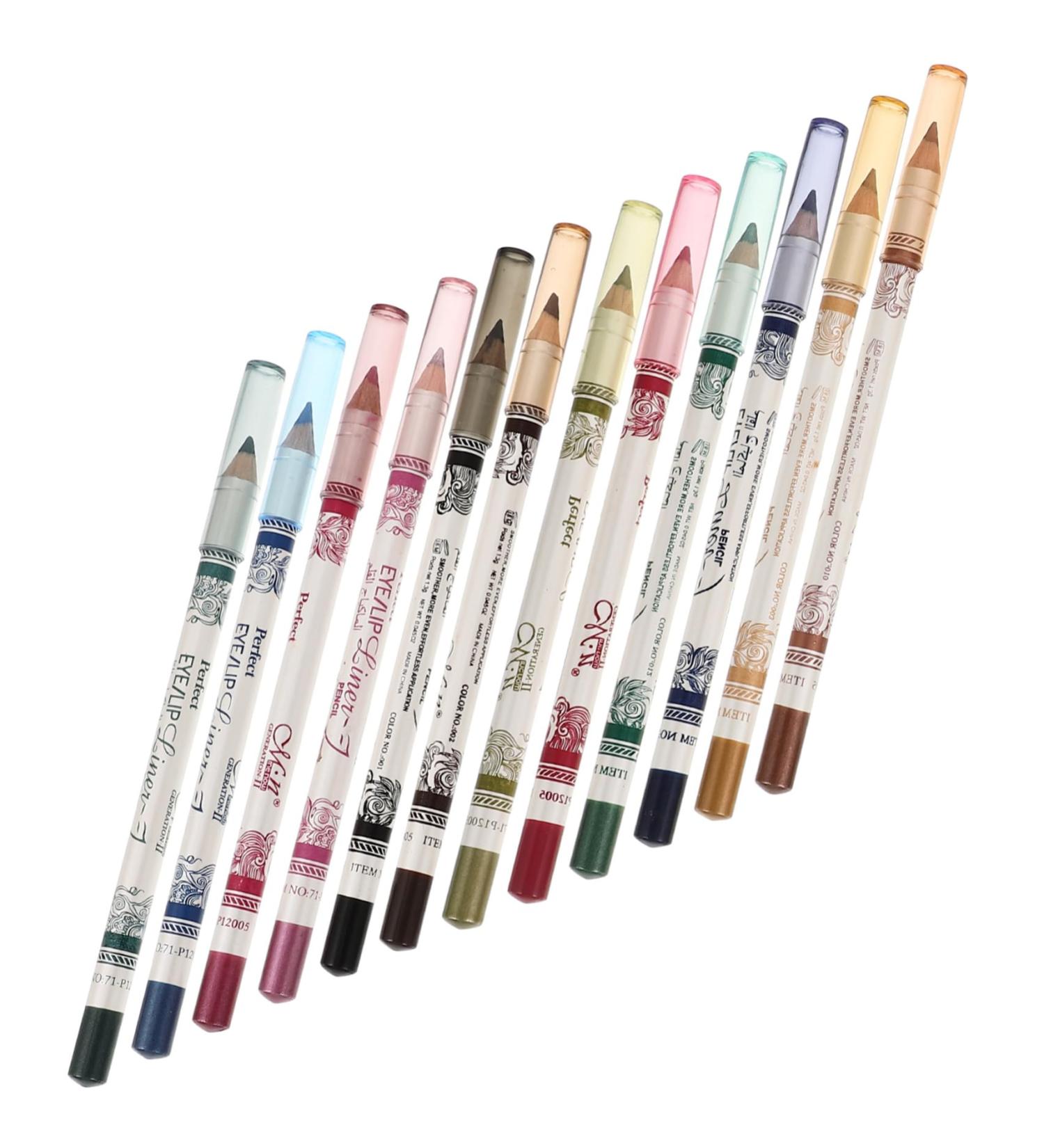 DOITOOL Eyeliner Pen 12 Eyeliner Pencil Flash Suit Glitter Outfit Eye Shadow Cosmetic Pencils Set Lip Liner Water Proof - Buy Online on GoSupps.com