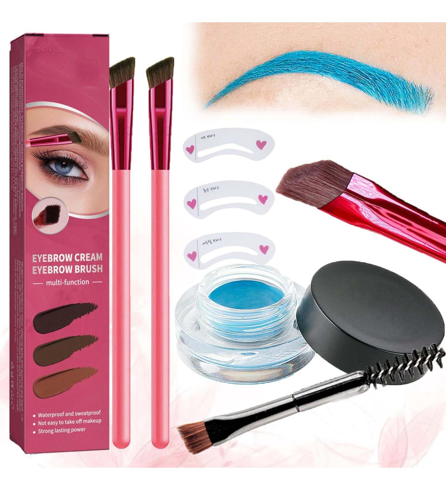 EZGHAR Home Eyebrow Care Kit 4d Laminated 4D Laminated Brow Home-Grooming Kit Multi-function Eyebrow Concealer Contour Brush 4D Hair Stroke Brow Stamp Brush-Waterproof and Long Lasting (Sky Blue) - Buy Online on GoSupps.com