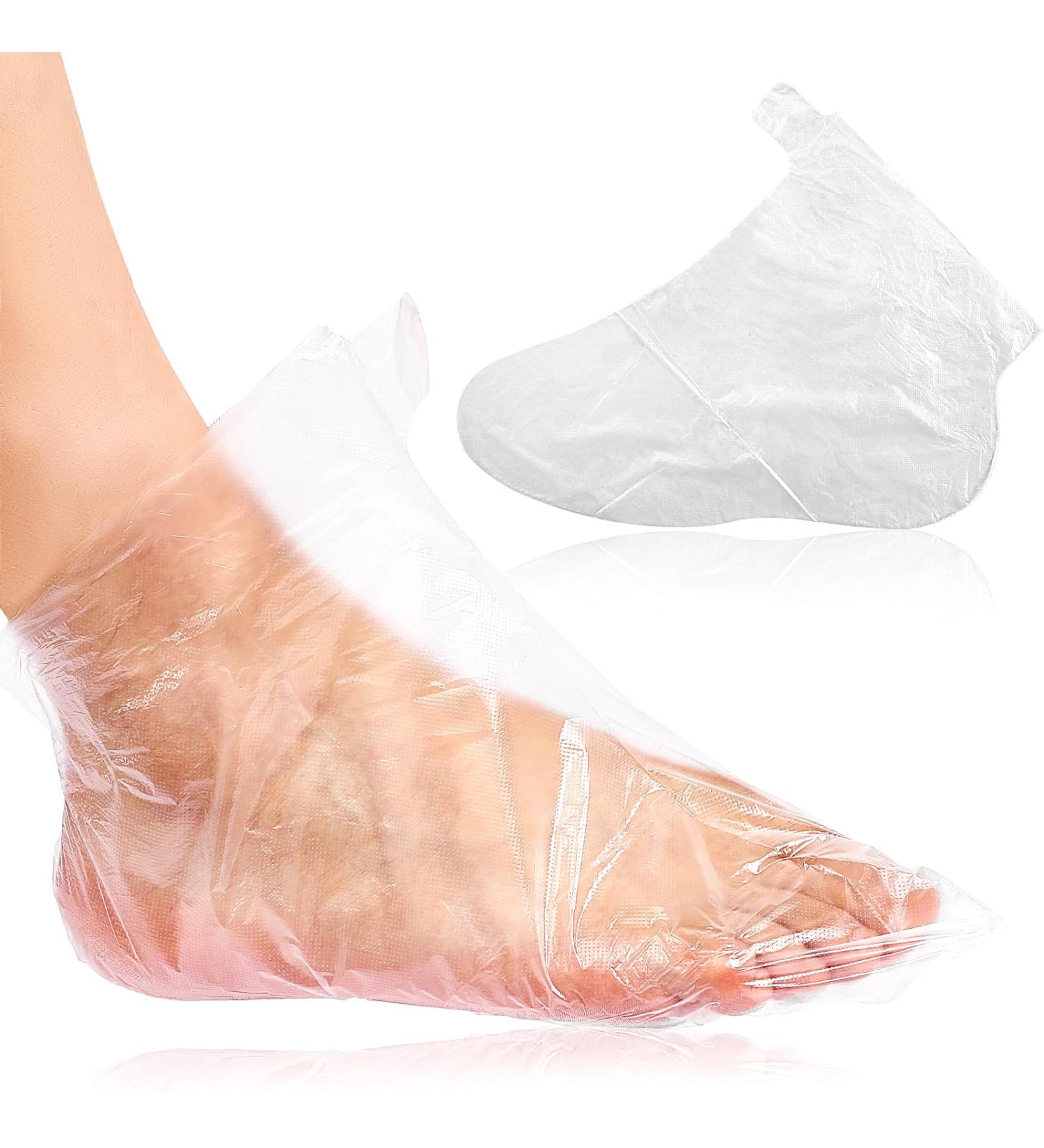 Lot de 100 couvre-pieds en plastique pour pieds - Jetables - Pour le bain de paraffine la p dicure le spa les chaussures - Buy Online on GoSupps.com
