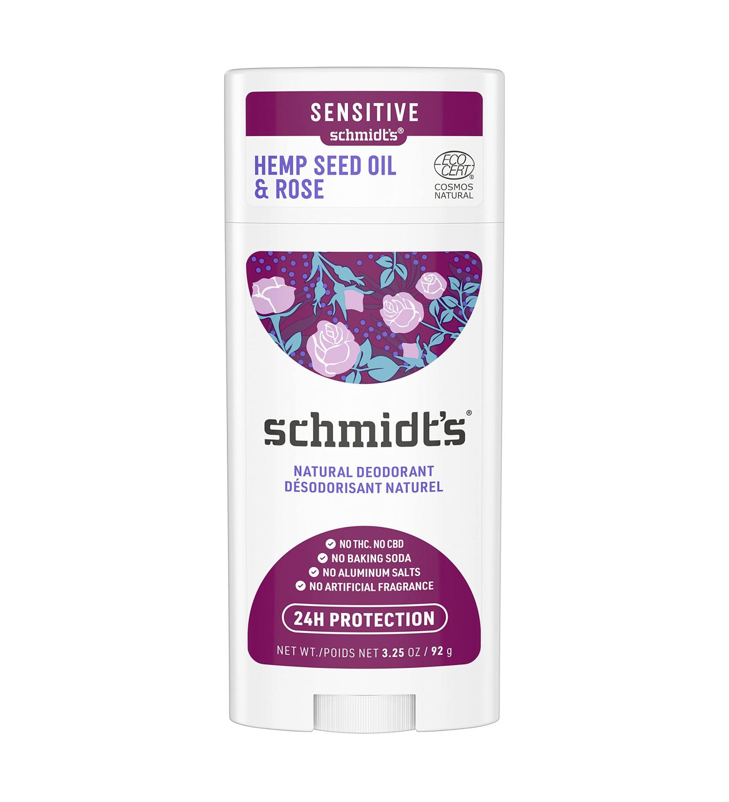 Schmidt's Natural Deodorant Rose + Black Pepper 3.25 oz - Sensitive Skin Formula - Buy Online on GoSupps.com