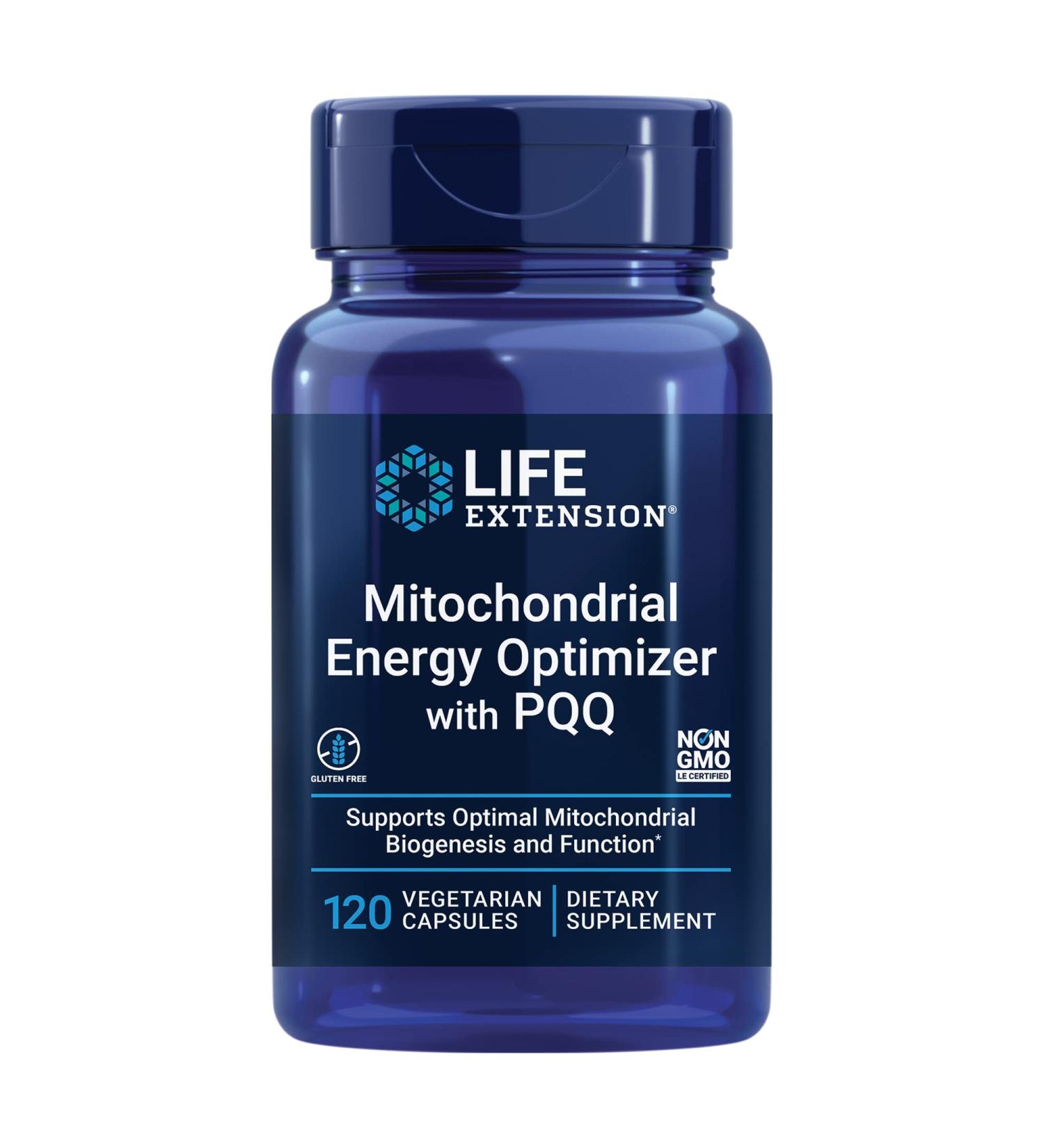 Life Extension Mitochondrial Energy Optimizer with PQQ - 120 Vegetarian Capsules for Enhanced Energy - Buy Online on GoSupps.com