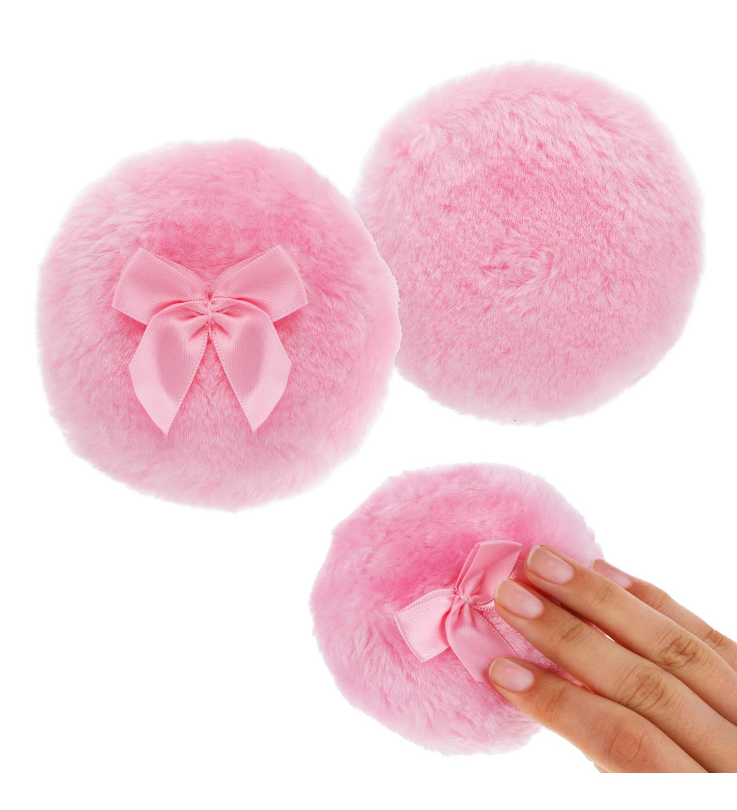 Large Fluffy Powder Puff - Soft & Reusable Body Powder Applicator for Face & Body - Pink Ultra Soft Washable - Buy Online on GoSupps.com