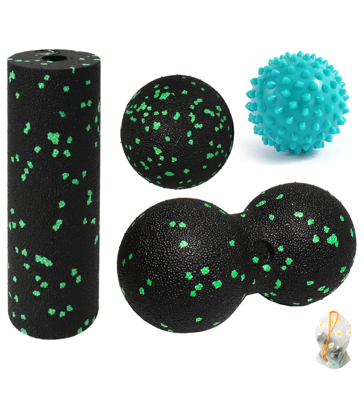 XINGFUDM 4-Piece Massage Ball Set for Muscle Relief | Fascia Balls & Rollers with Storage Bag - Buy Online on GoSupps.com