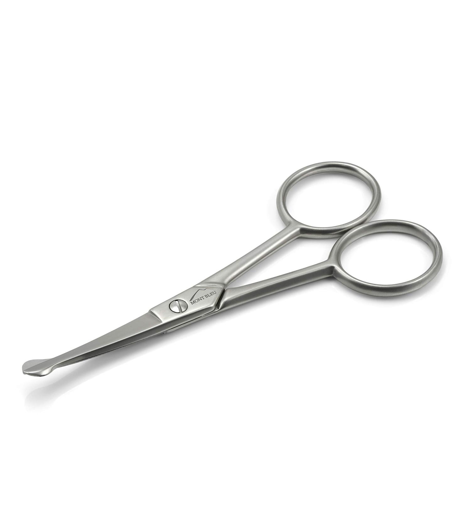 Mont Bleu Curved Nose & Ear Hair Scissors - 10 cm/4 Carbon Steel, Made in Italy - Buy Online on GoSupps.com