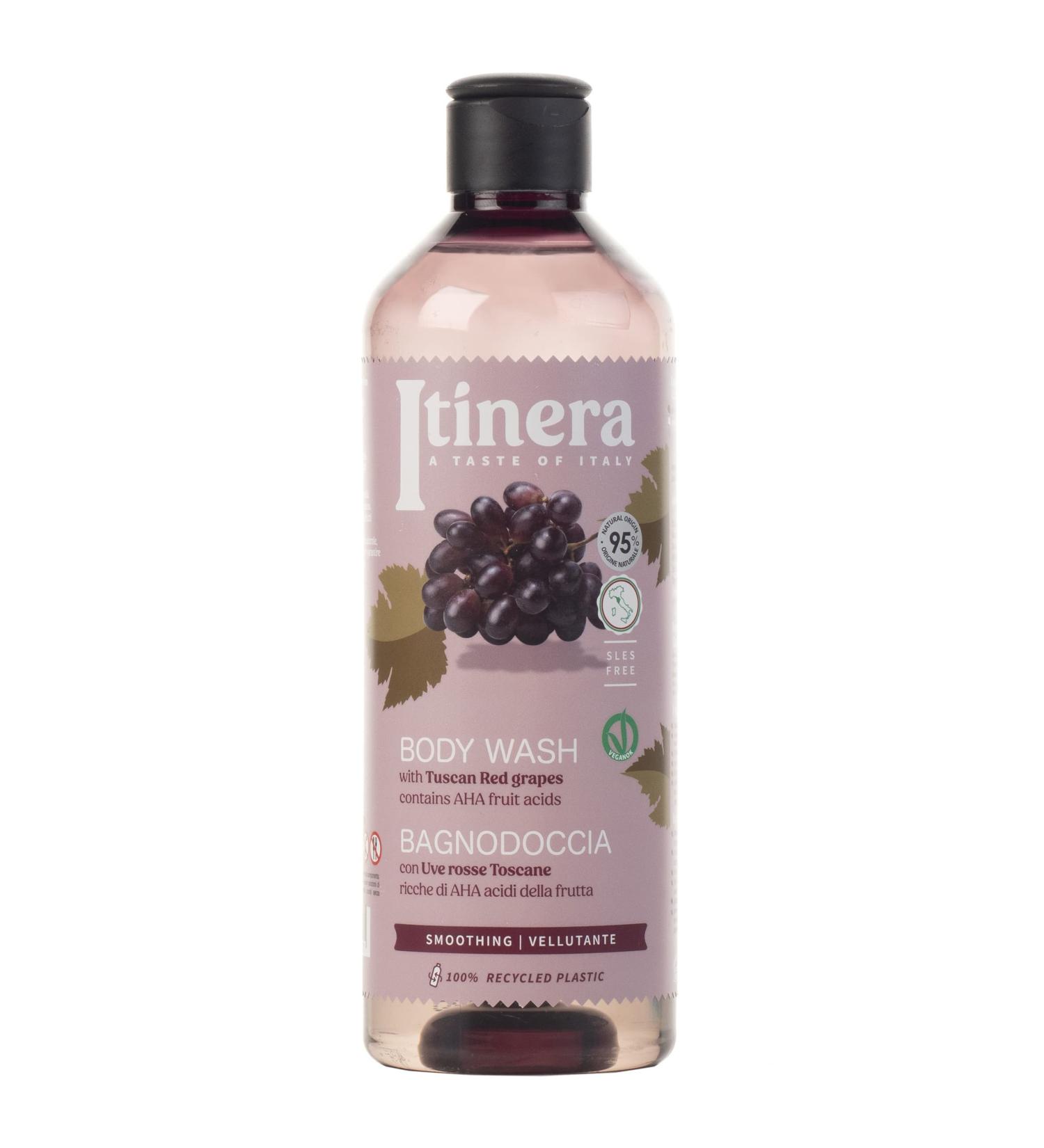  sarcia.eu ITINERA - Smoothing Body Wash with Tuscan Red Grapes 95% natural ingredients 370 ml 1 piece - Buy Online on GoSupps.com