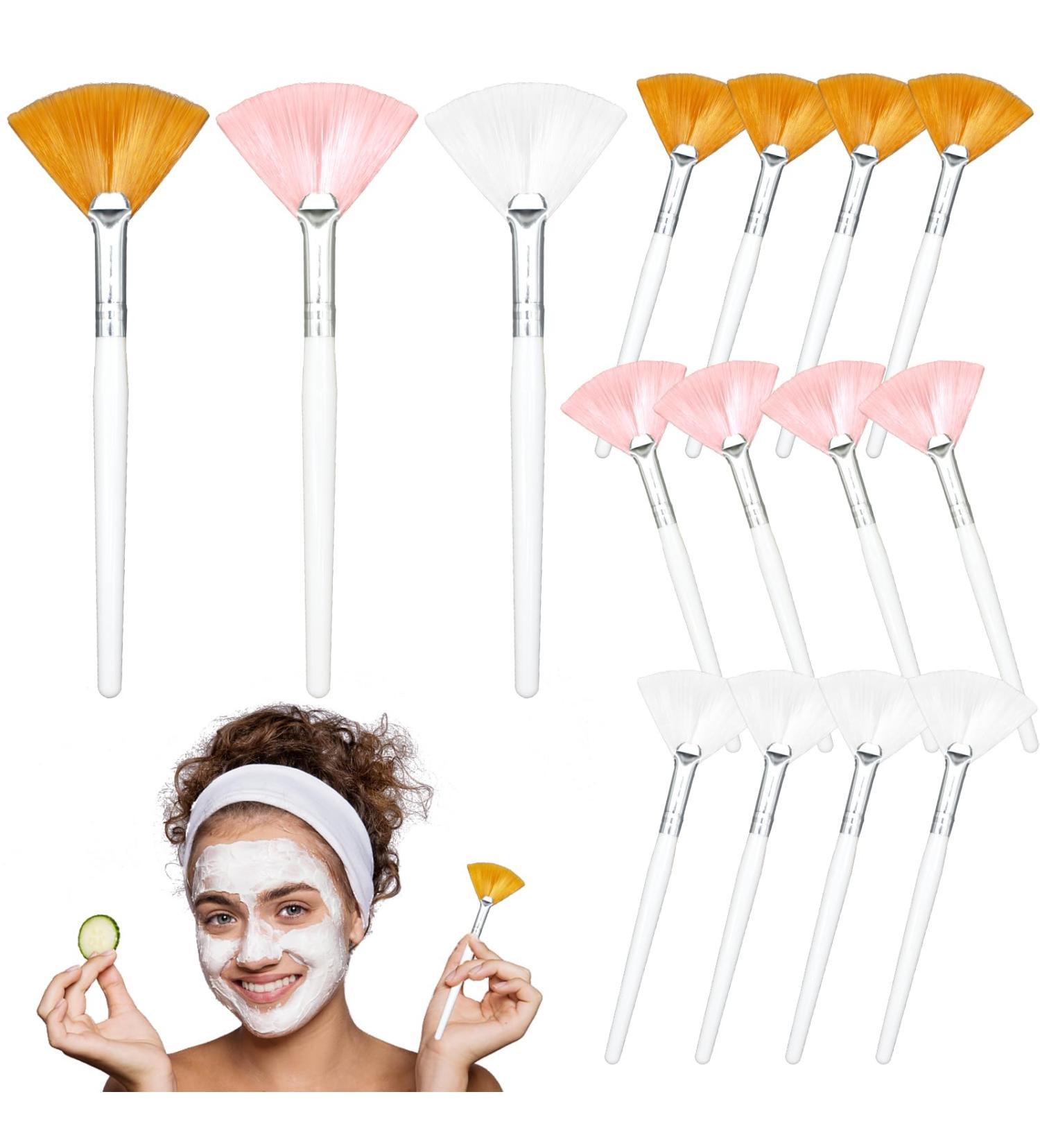 15 Pieces Soft Fan Brushes for Facial Mask & Makeup - Multi-Color Applicator Tools for Skin Care - Buy Online on GoSupps.com