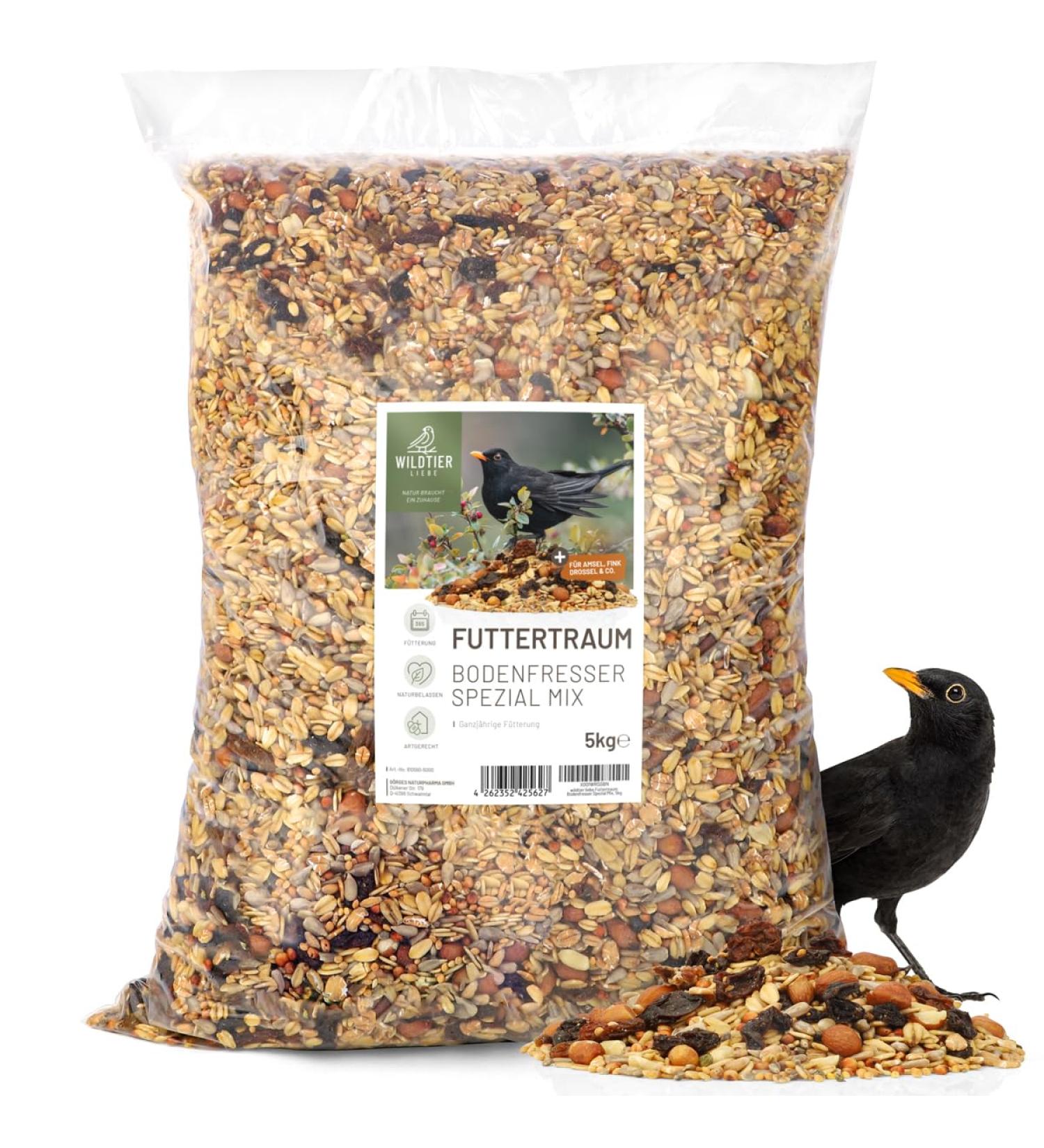 Premium Wild Bird Feed 5kg - Amsel Futter with Berries & Sunflower Seeds for Year-Round Feeding - Buy Online on GoSupps.com