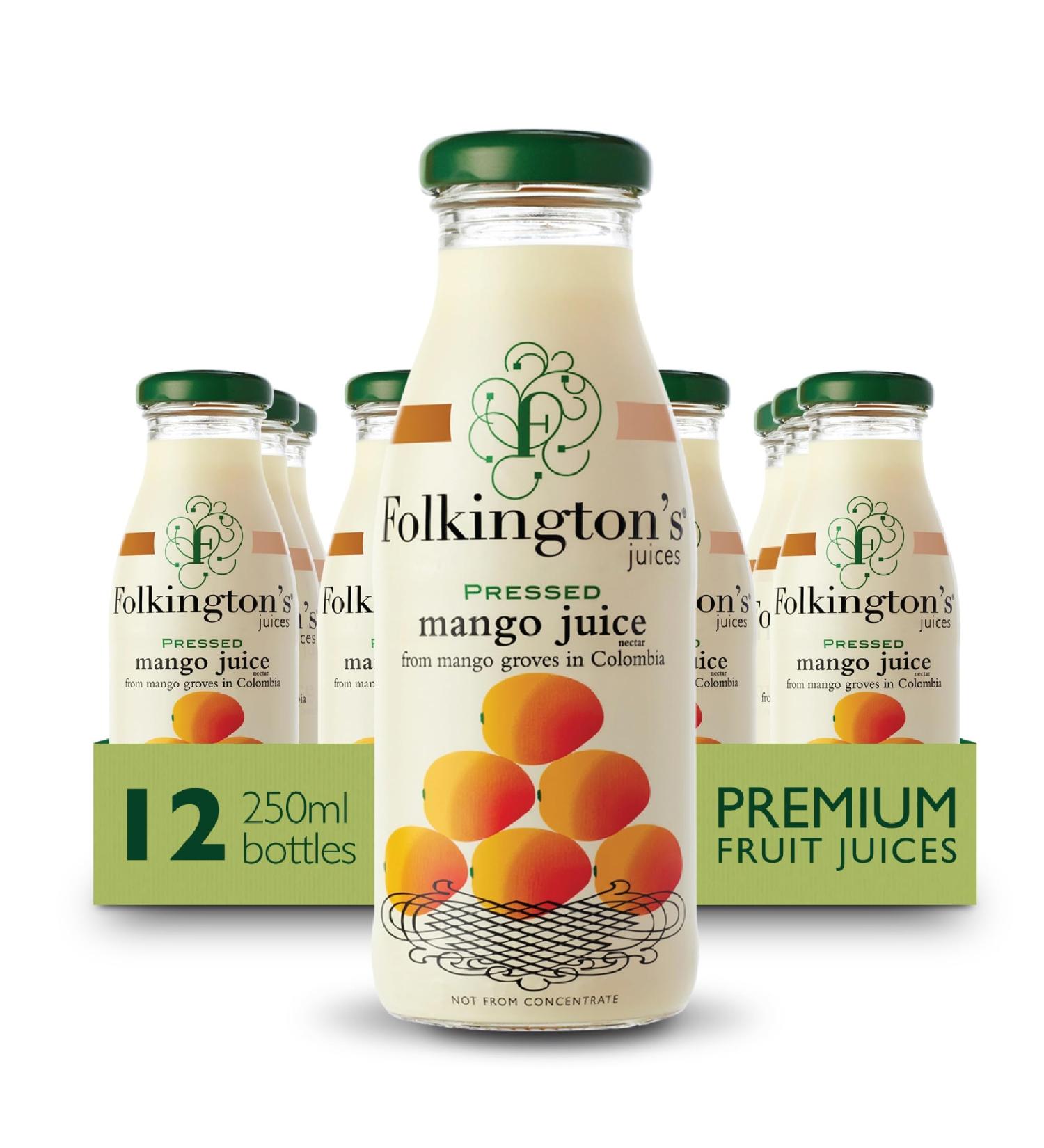 Folkingtons Mango Nectar Juice - Pack size 12x250ml - Buy Online on GoSupps.com