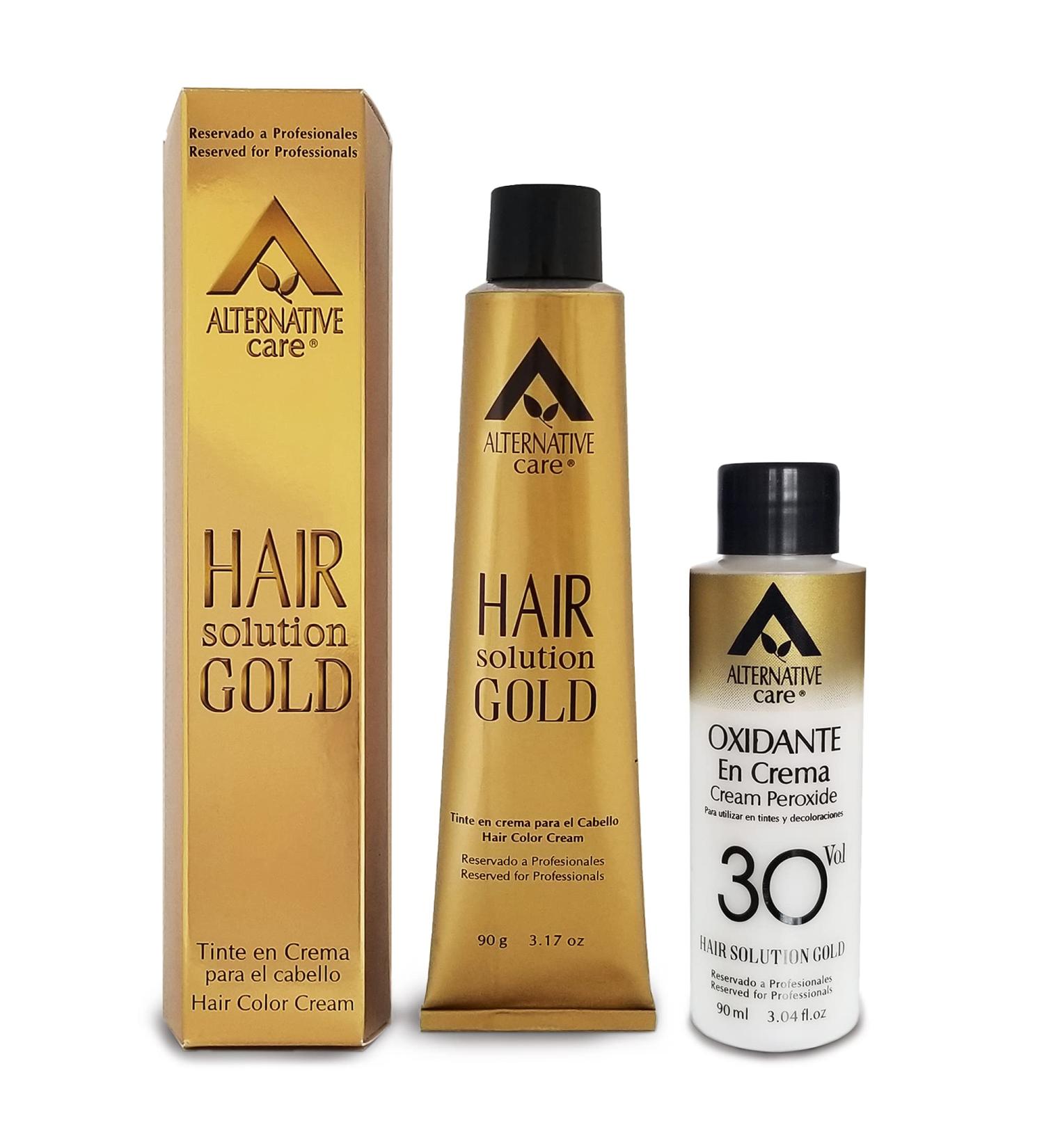 Hair Solution Gold Ash Blonde 7.1 Hair Dye - 90g Permanent Color Peroxide Cream & Gloves | Professional Salon Care for Stunning Beauty - Buy Online on GoSupps.com