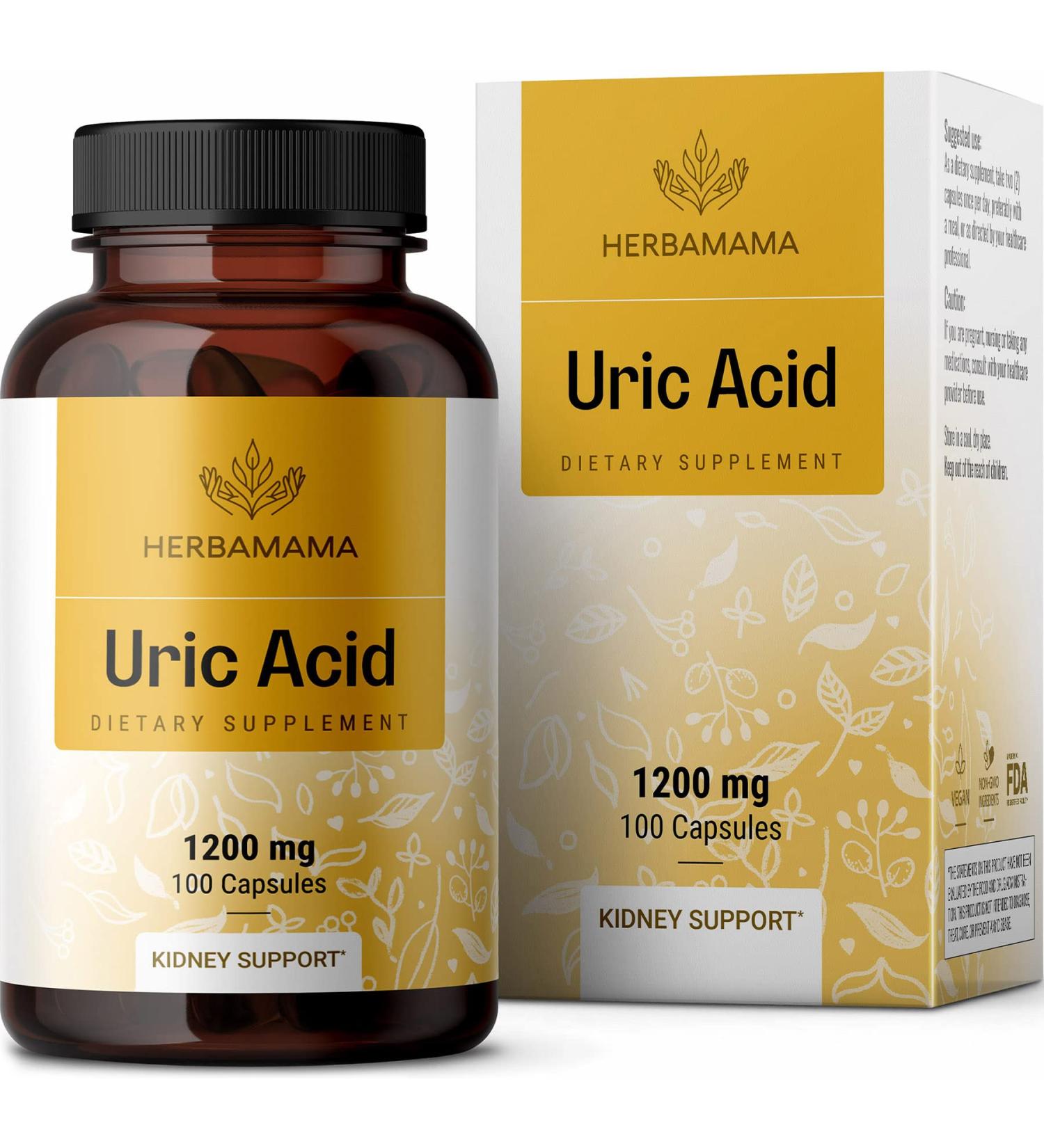 Organic Uric Acid Support Capsules with Tart Cherry, Celery & Turmeric - Joint Function & Body Cleanse - Vegan & Non-GMO - 1200mg, 100 Capsules - Buy Online on GoSupps.com